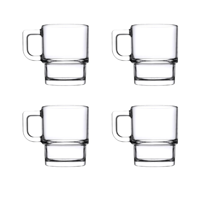 Pasabahce Hill Coffee Mug 230ml 4pack