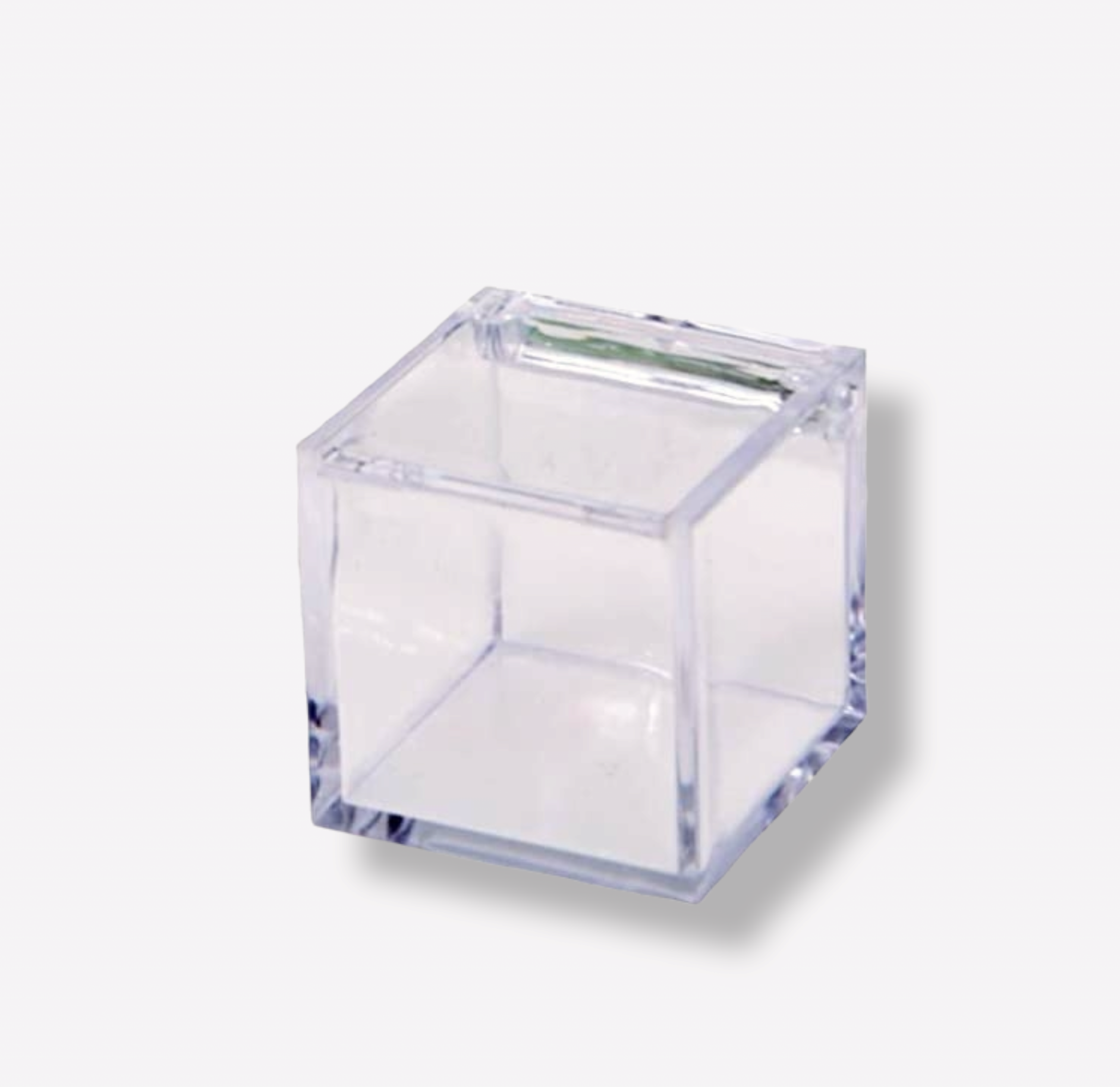 Acrylic Gift Box Clear Square 6x6cm Thick Wall with Flip Lid