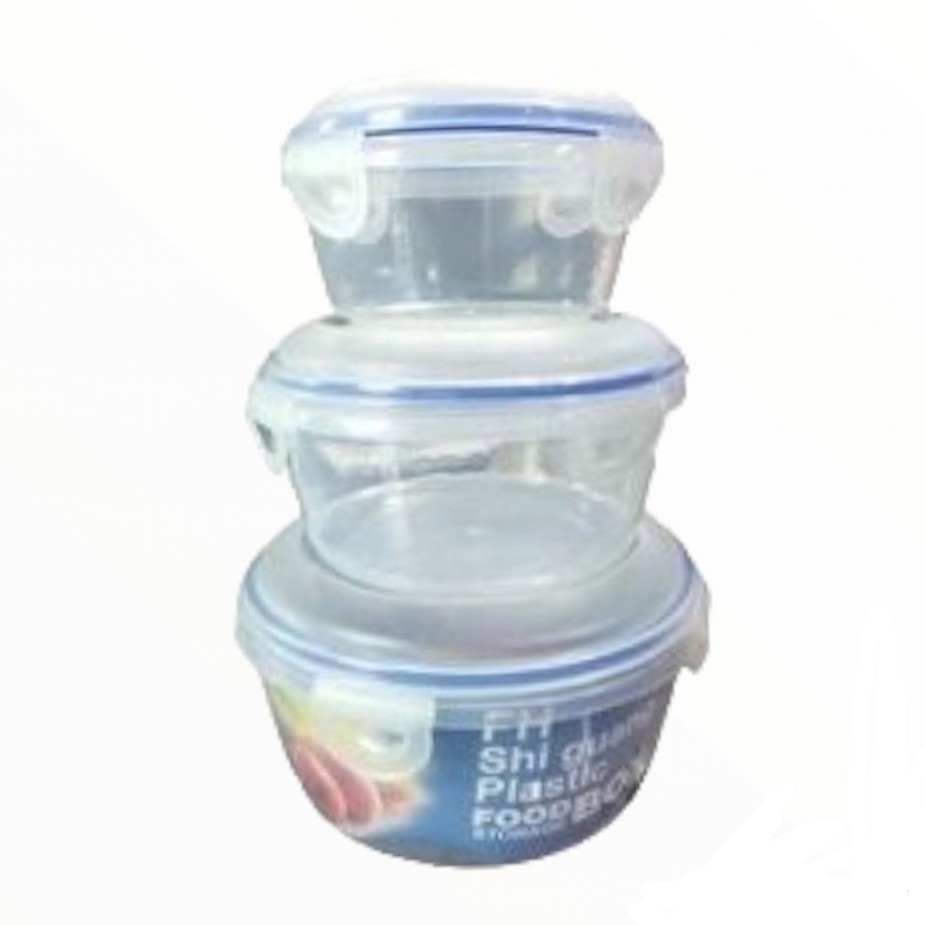 Food Saver Lunch Box Round Clip Lock 3pc Set