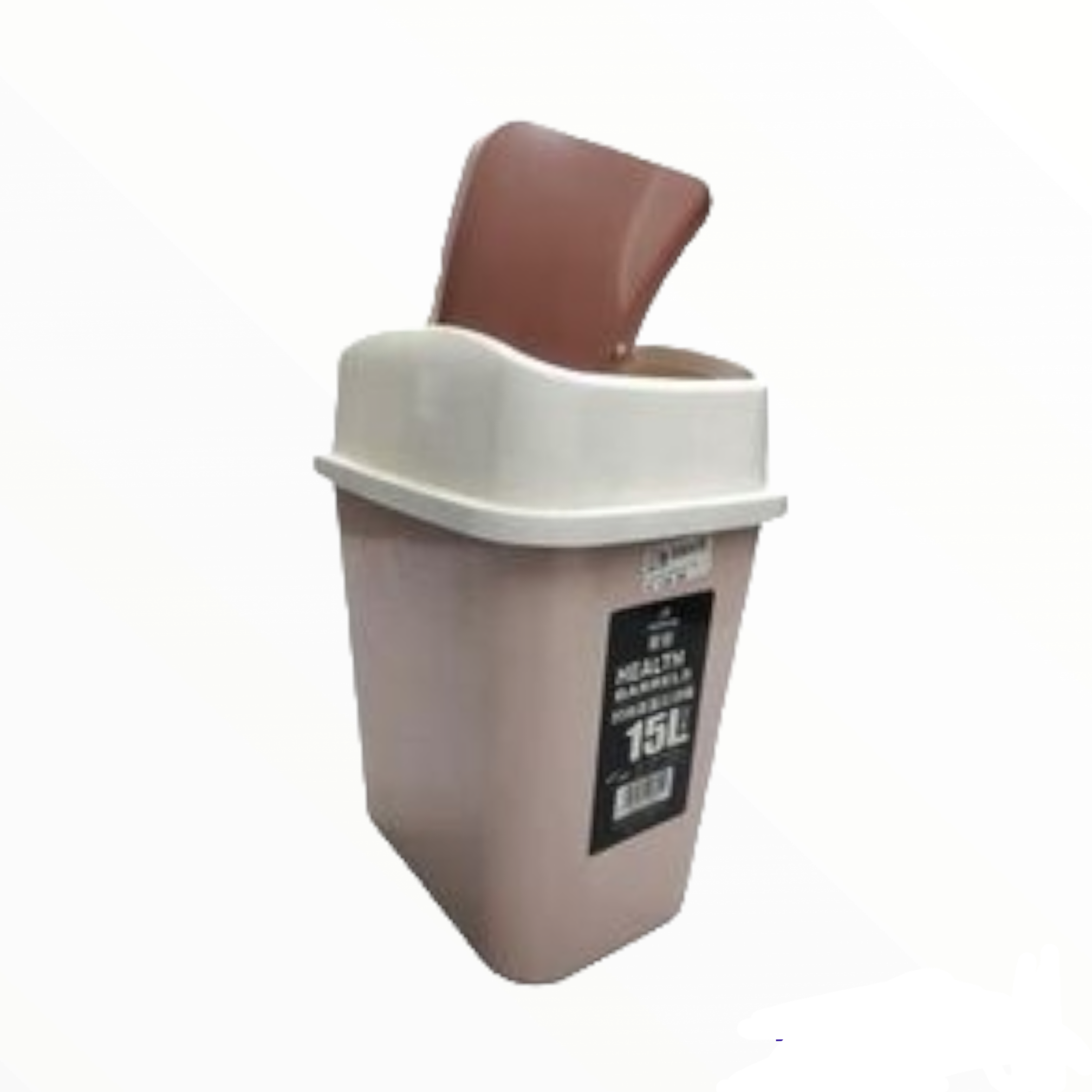 Wastepaper Dustbin 15L Square with Swing-Top Lid Pink