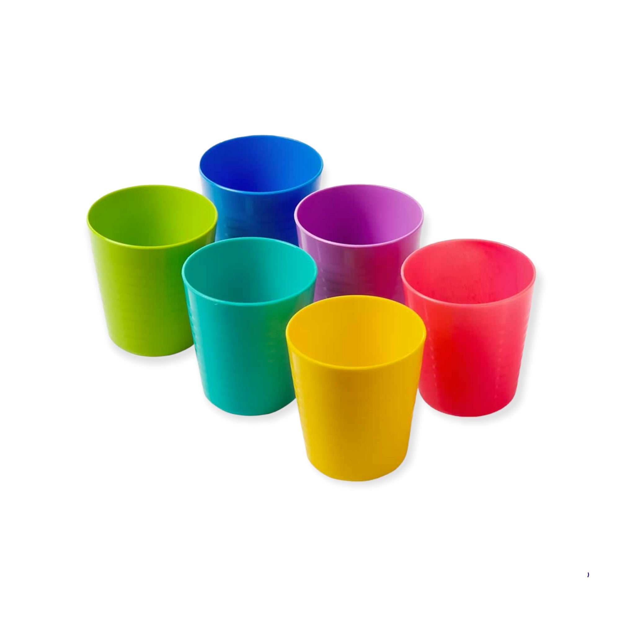 Kiddies Rainbow Plastic Party Tumbler Reusable 6pack Buzz