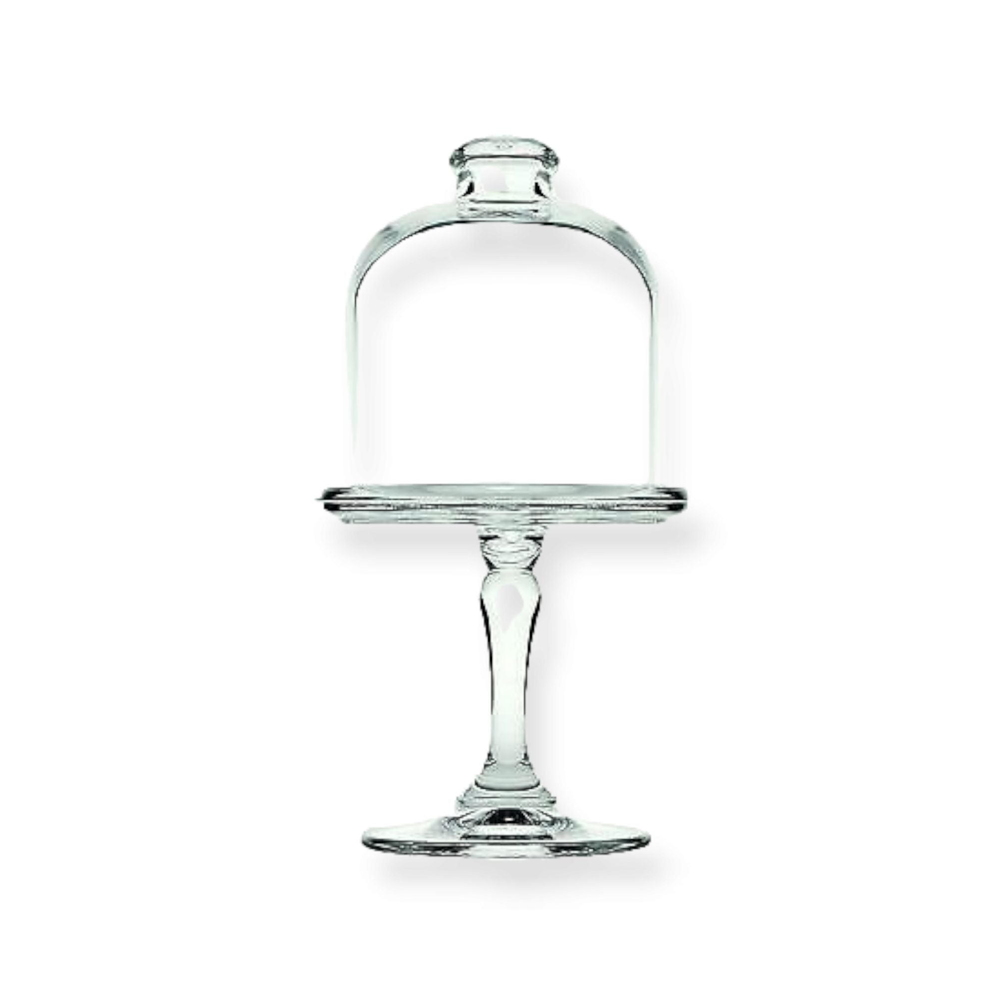 Pasabahce Mini Patisserie Cupcake Serving Stand with Glass Dome Lid 19.8x11cm