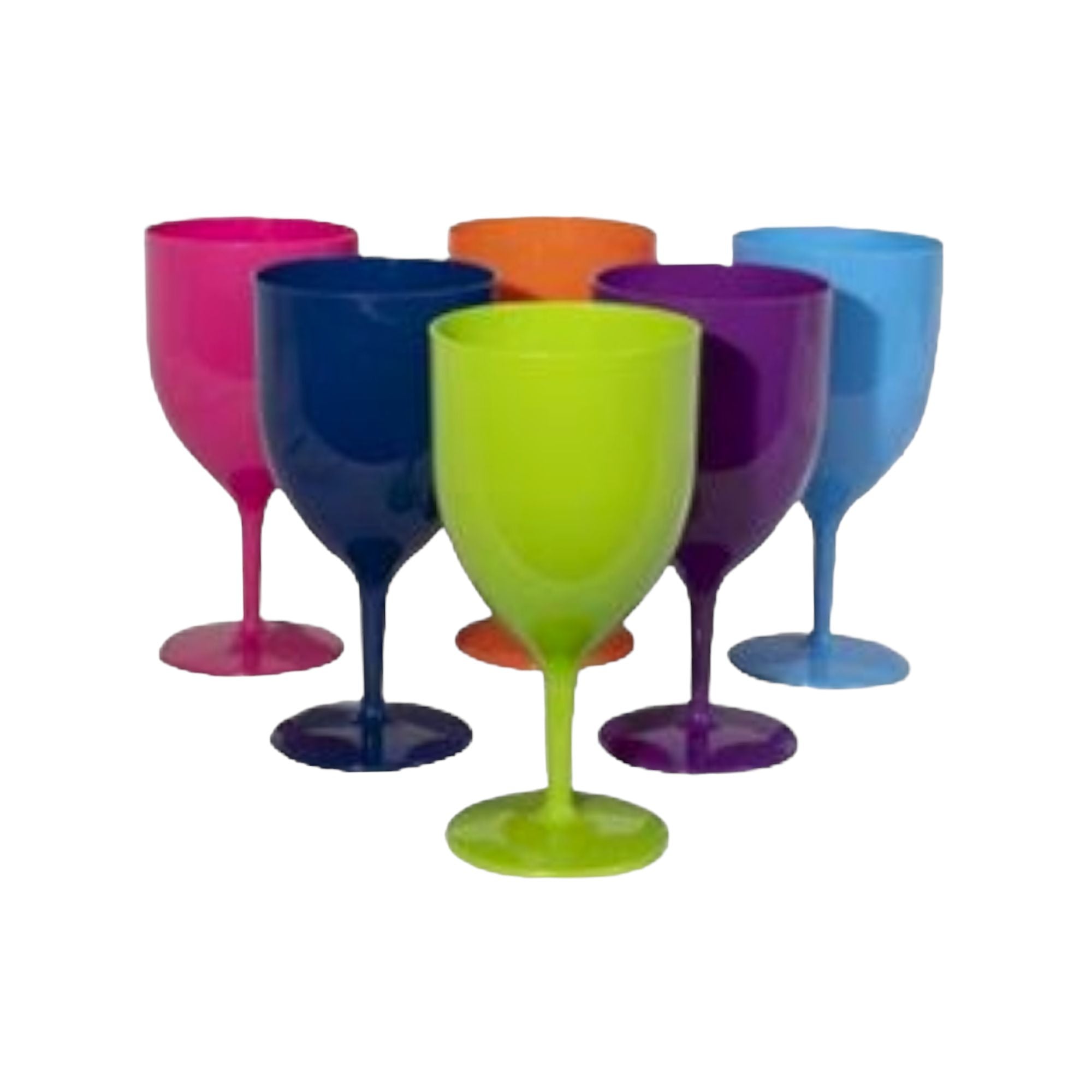 Otima 375ml Plastic WIne Tumbler Stemmed Party Cup 6pc