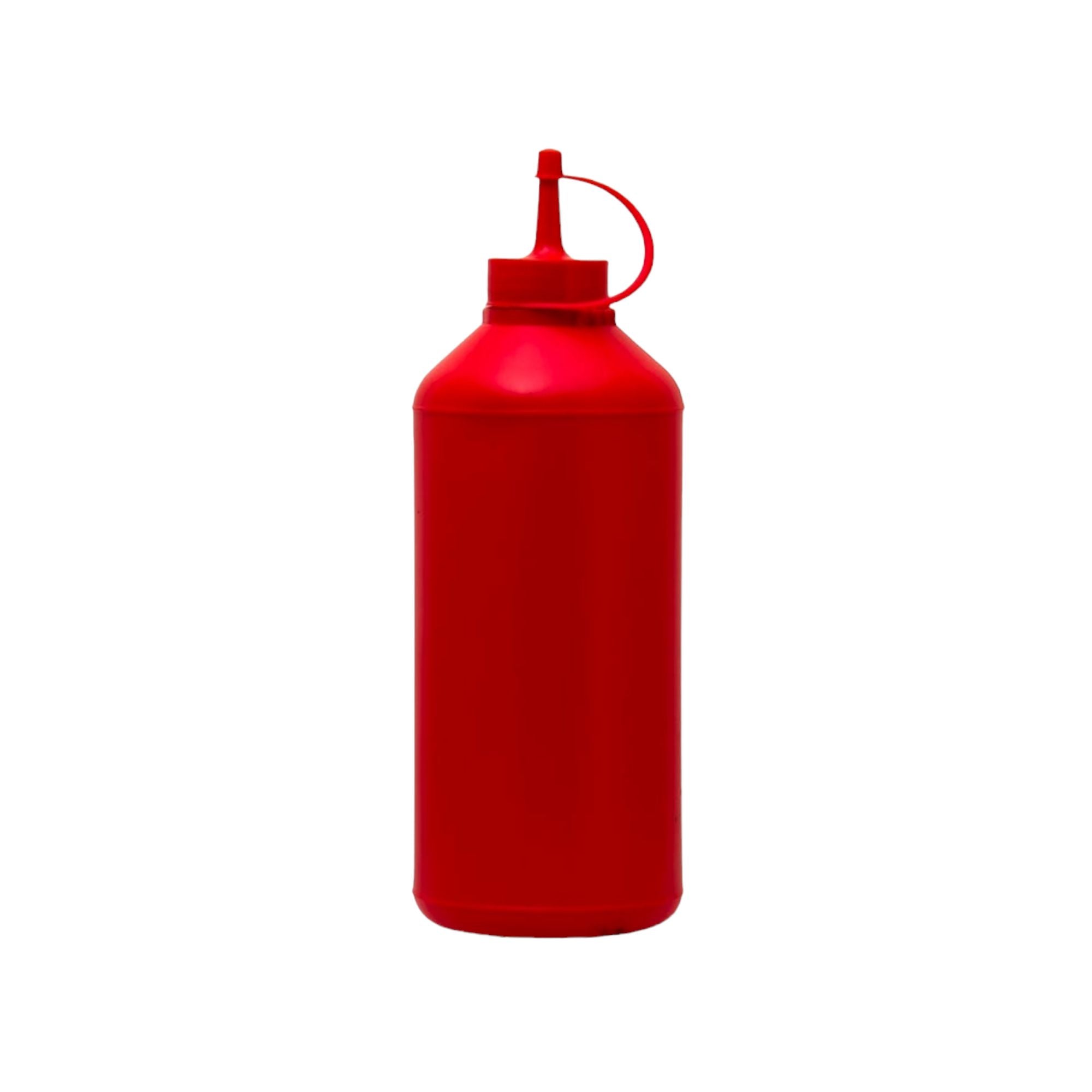 Plastic Squeeze Sauce Bottle 1L Red 12112