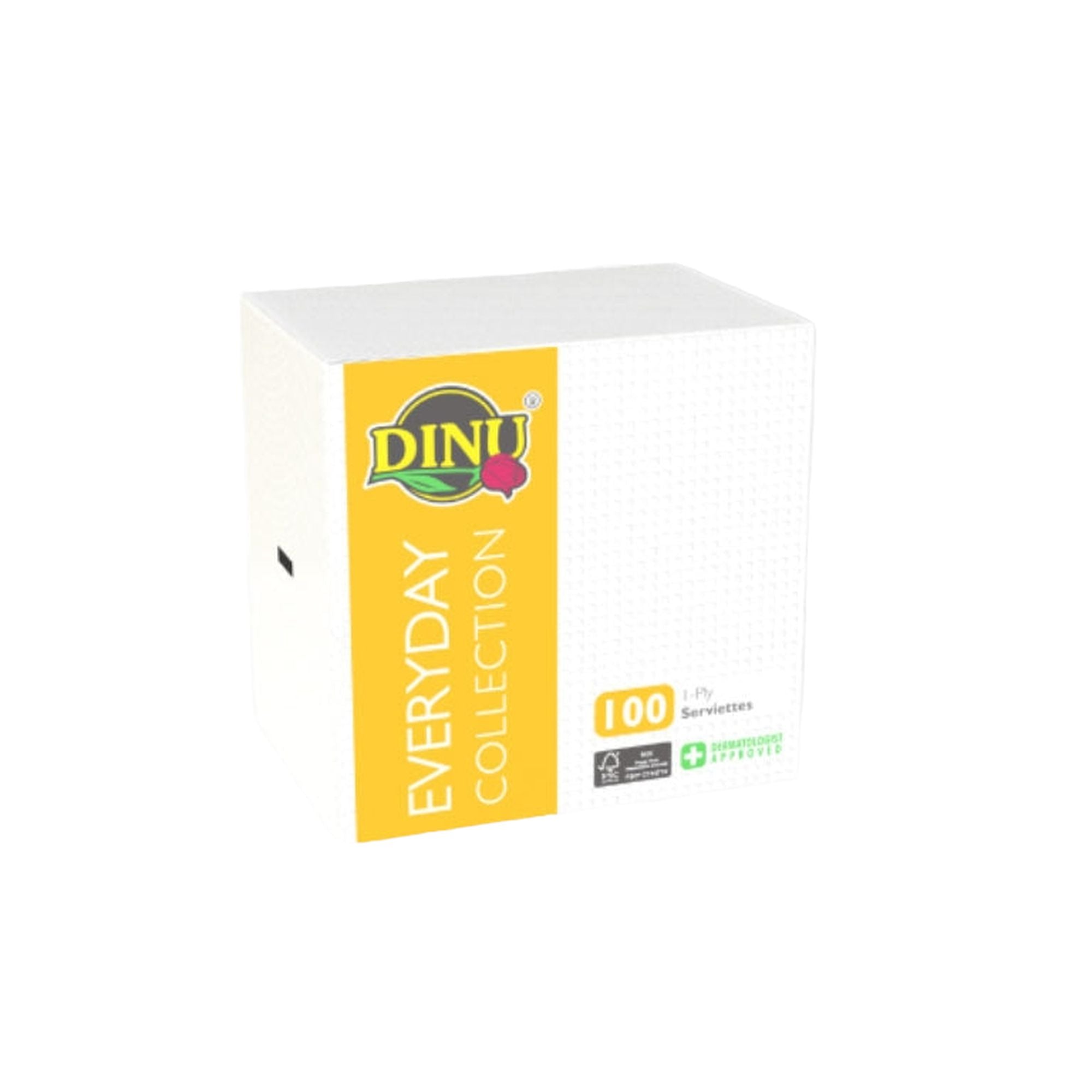 Dinu Serviettes Jumbo White 1ply 100s - Everyday Serviettes