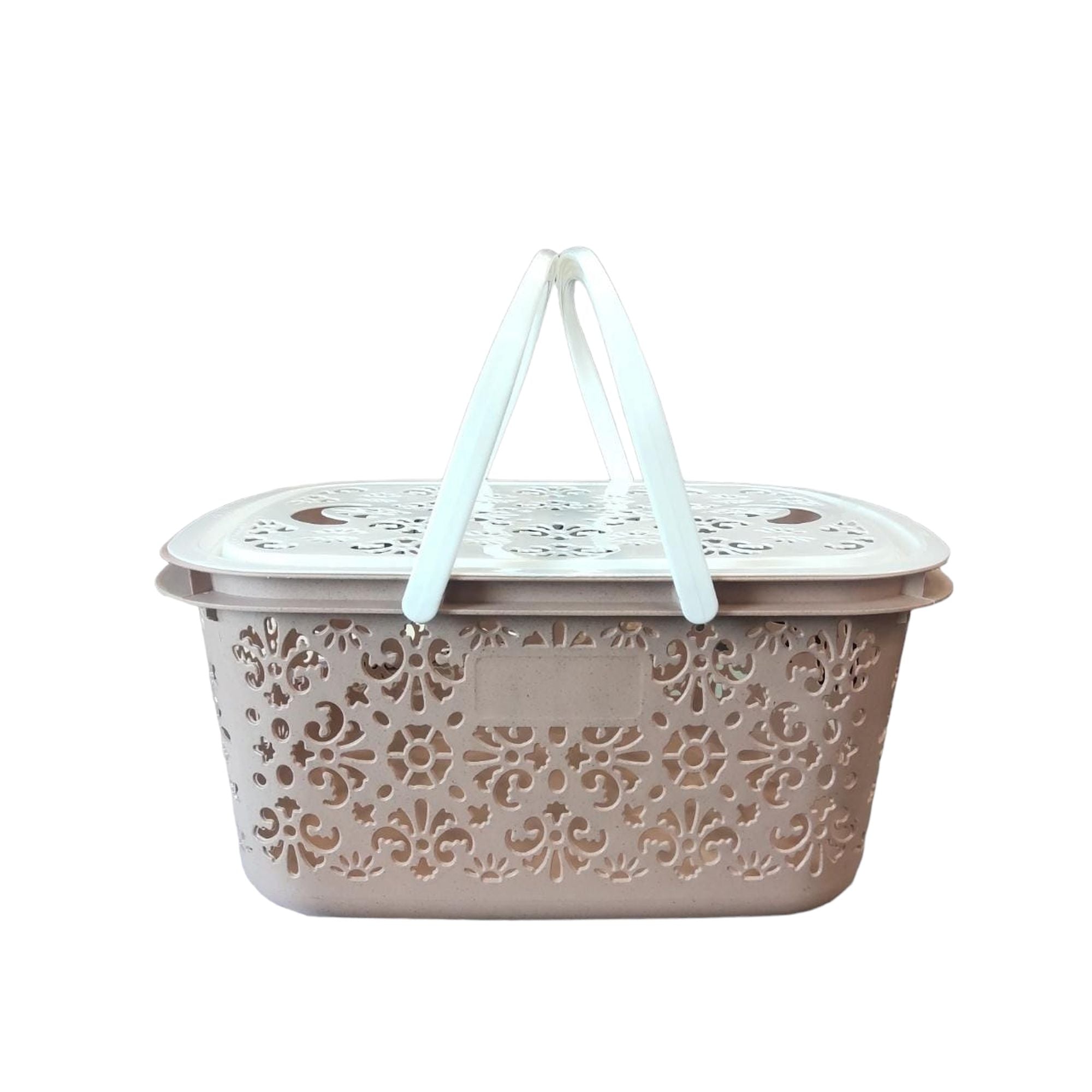 Picnic Basket with Handle and Lid Medium