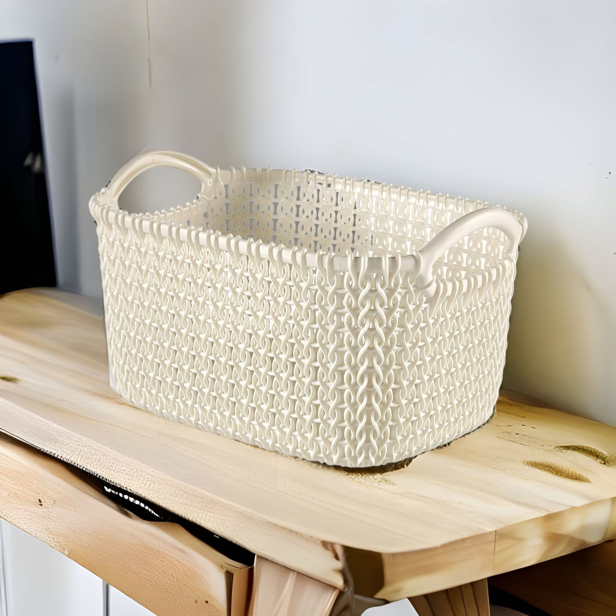 Laundry Knit Carry Basket Plastic Big with Handle