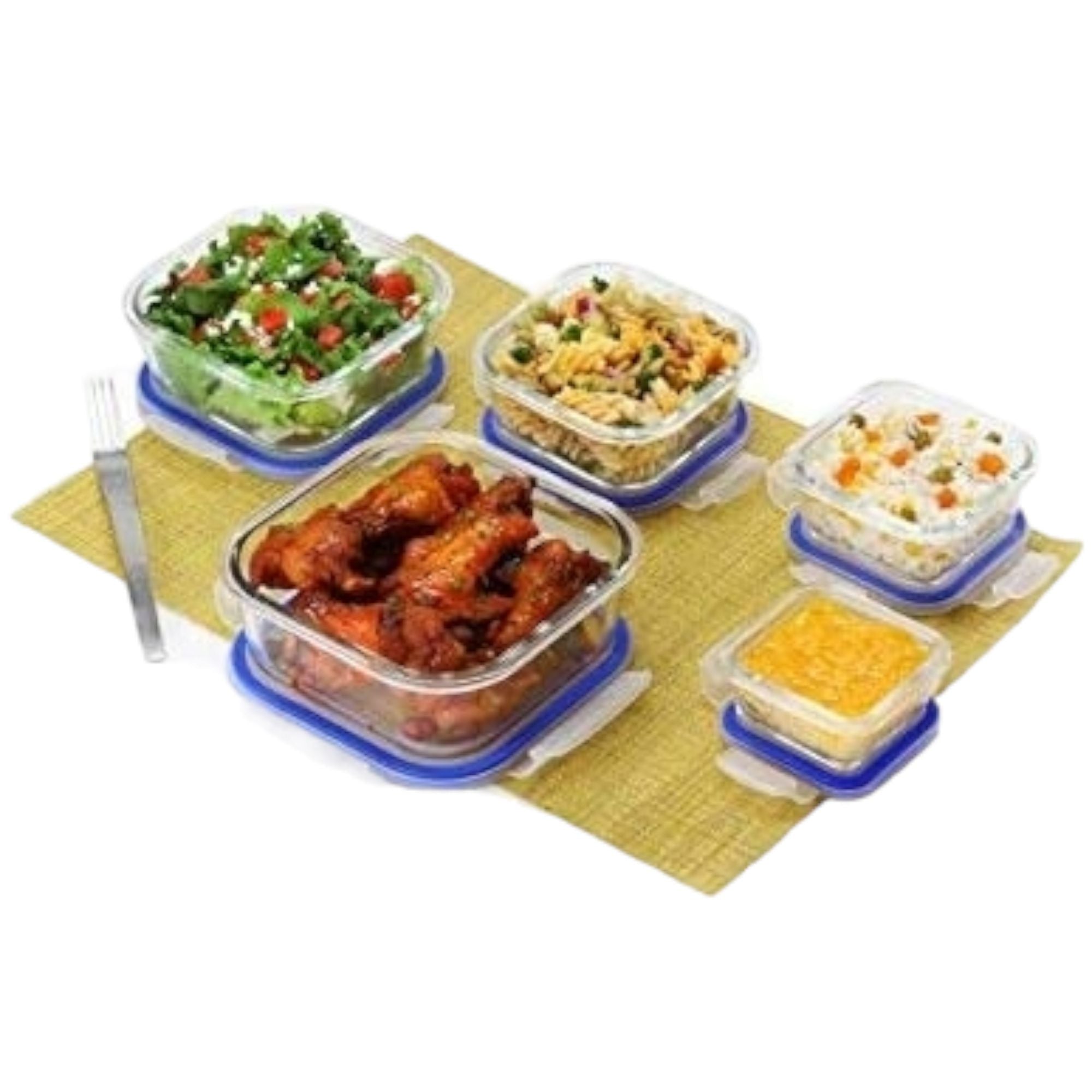 Clip Lock Lunch Box Rectangular 3pc Set