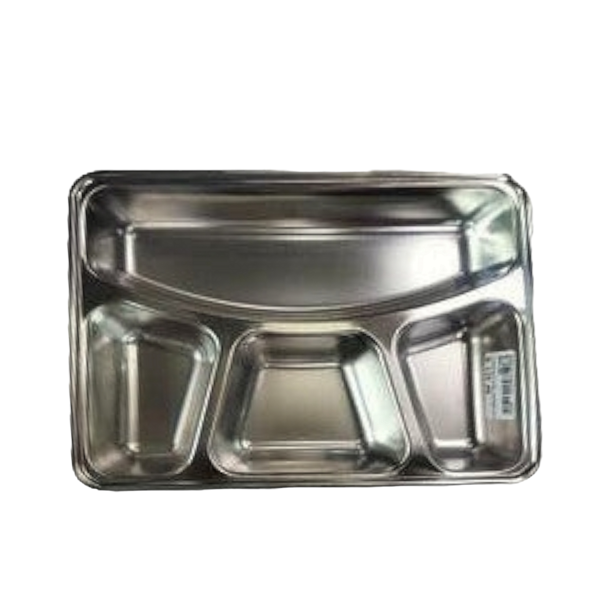 Square 4 Division Stainless Steel Serving Plate