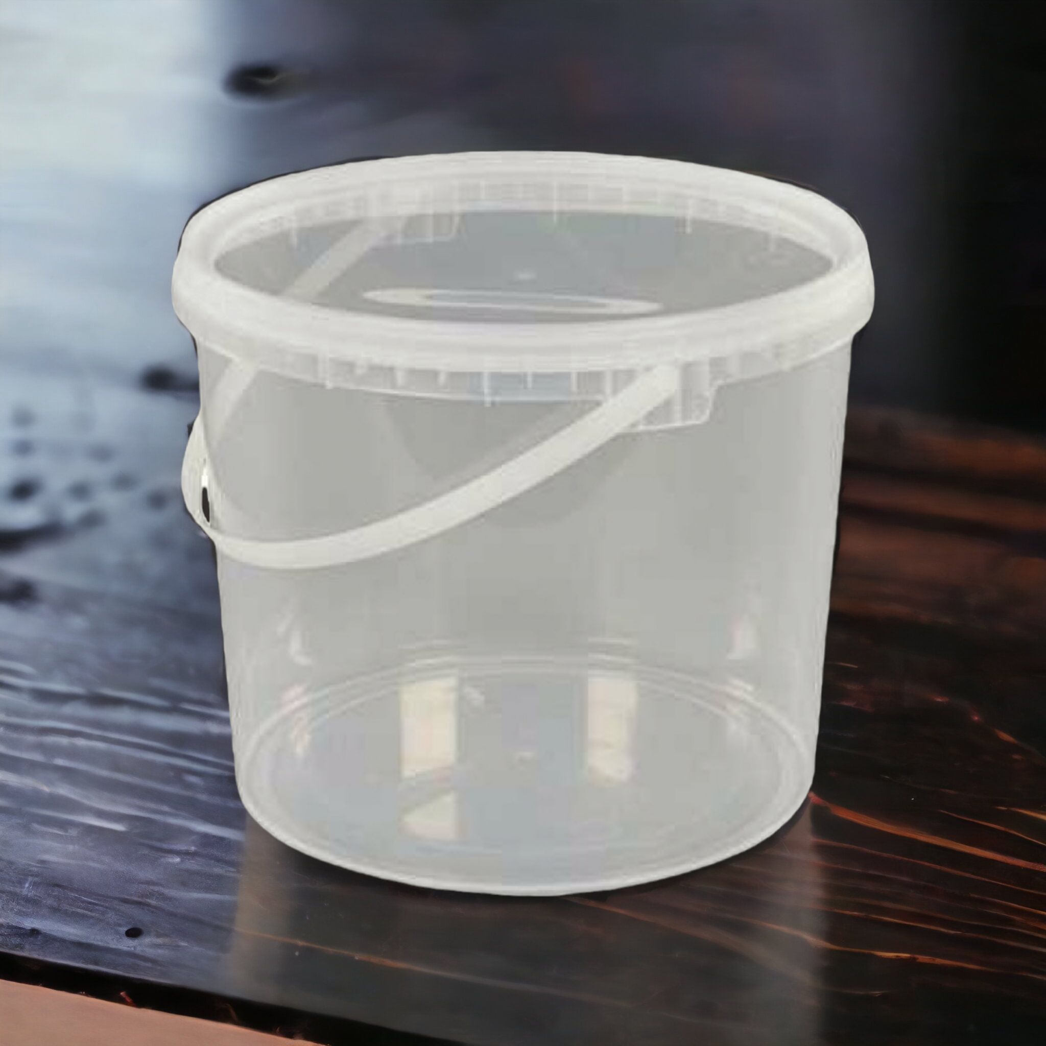 5L Plastic Bucket Clear Transparent with Air Tight Lid