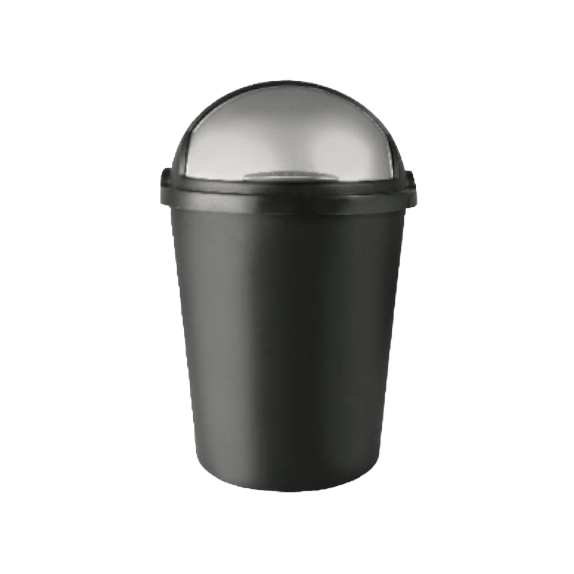 Miss Molly 50L Waste Bin Black with Helmet Flip Top Dome Lid