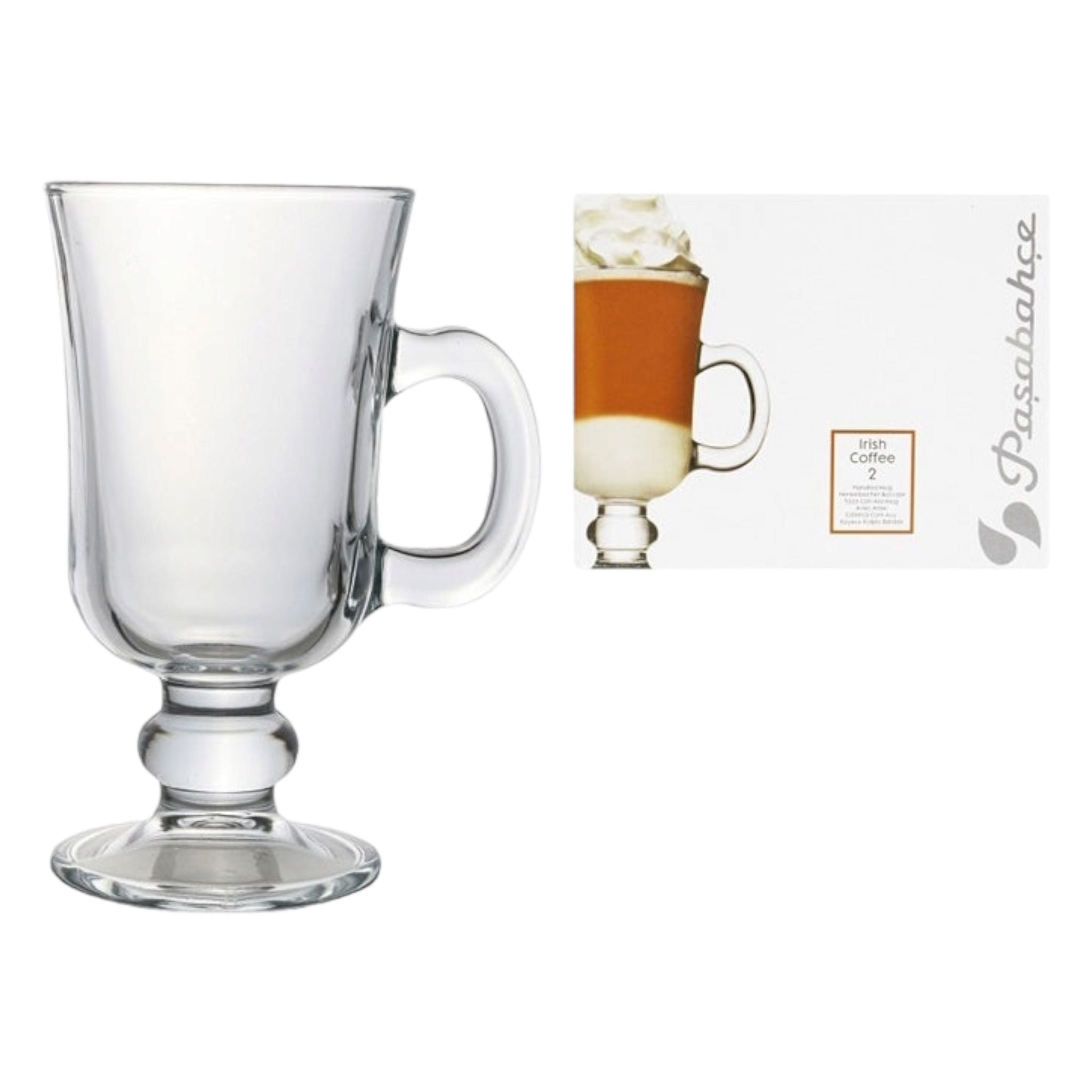 Pasabahce Glass Irish Coffee Mug 230ml 2pc Set 23525