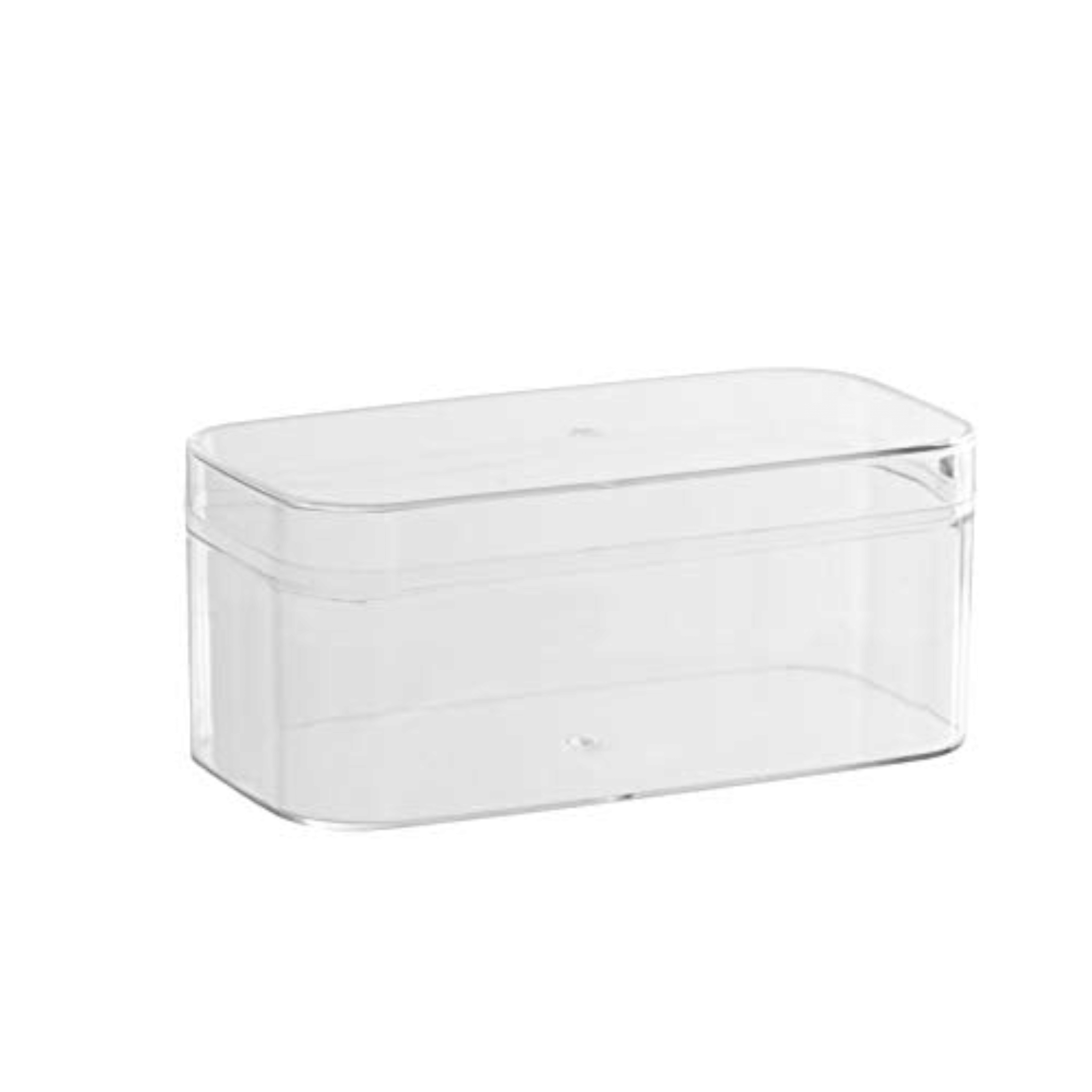 Acrylic Gift Candy Dessert Container with Lid 240ml Rectangle 12pack