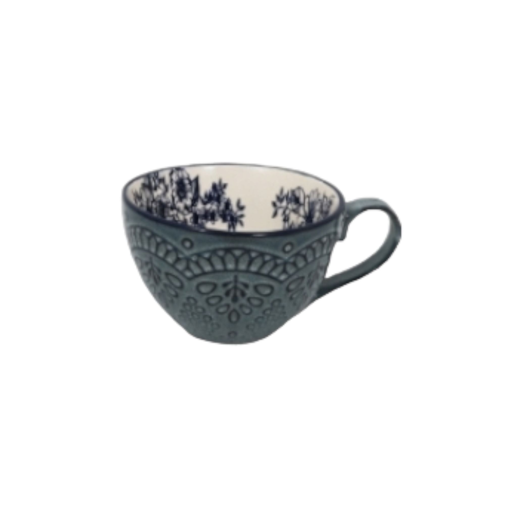 Ceramic Soup Mug Embossed 14oz 37005a