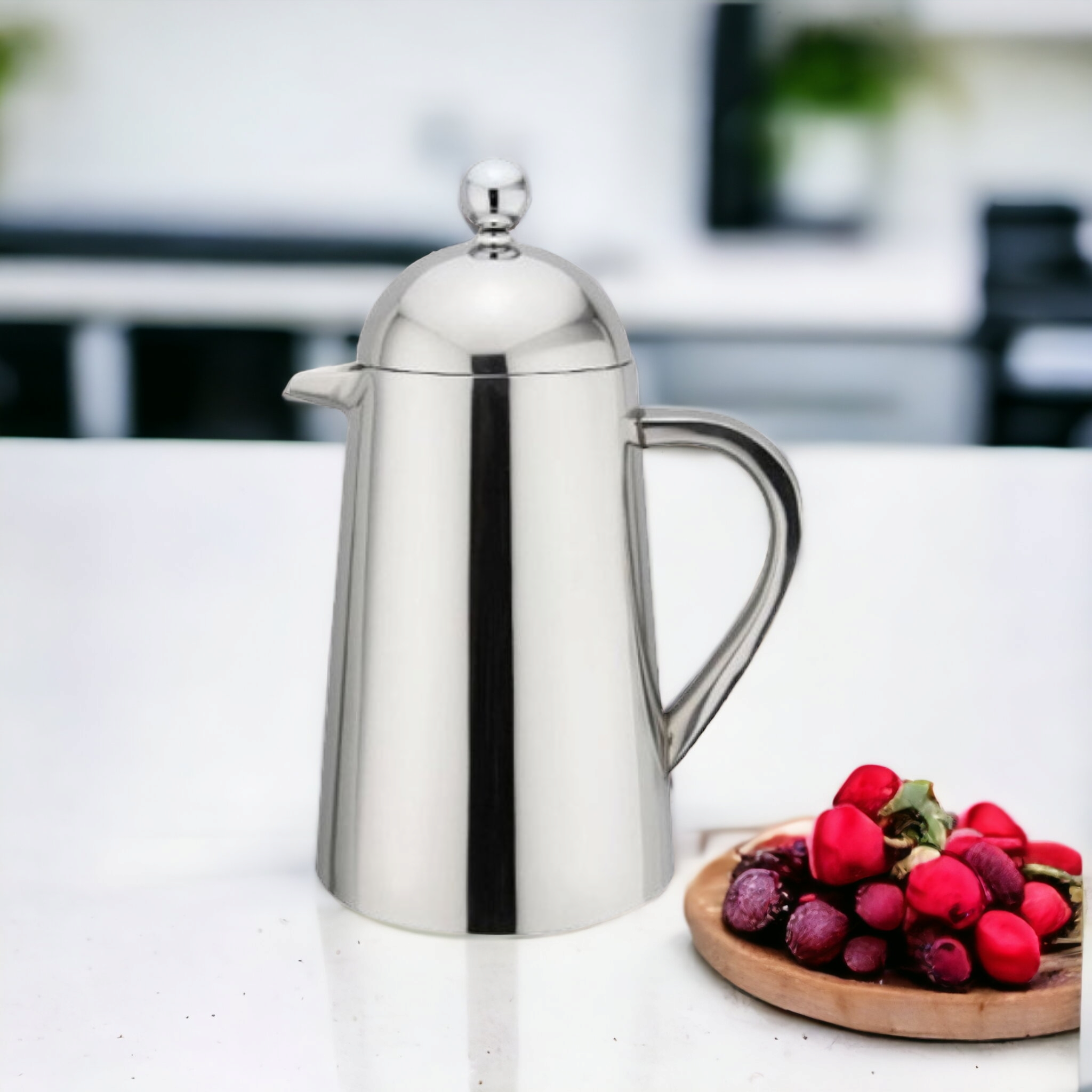 Regent Coffee Plunger Double Wall 1L Stainless Steel Thermique 8Cup 41365