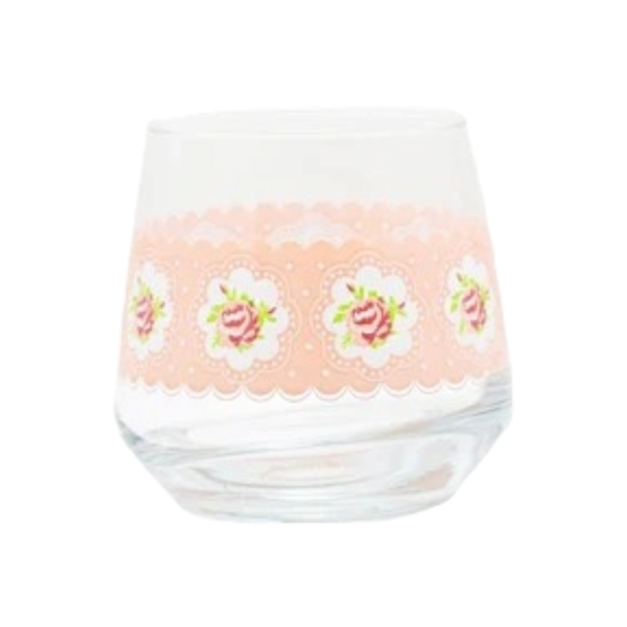 LAV Glass Tumbler 345ml Mona Whisky Glass Pink Printed