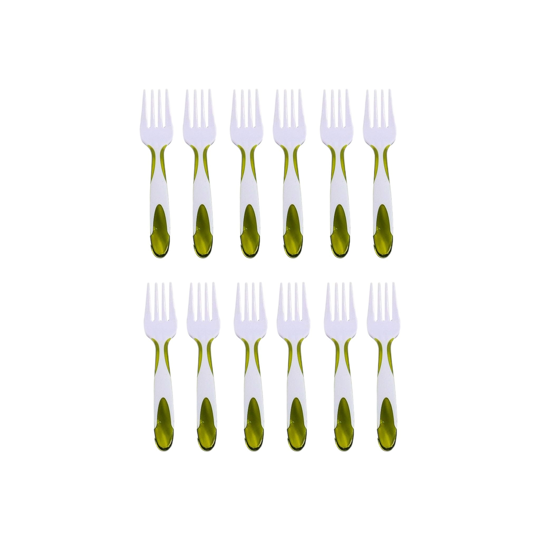 Acrylic Dessert Forks 2-Tone 12pack