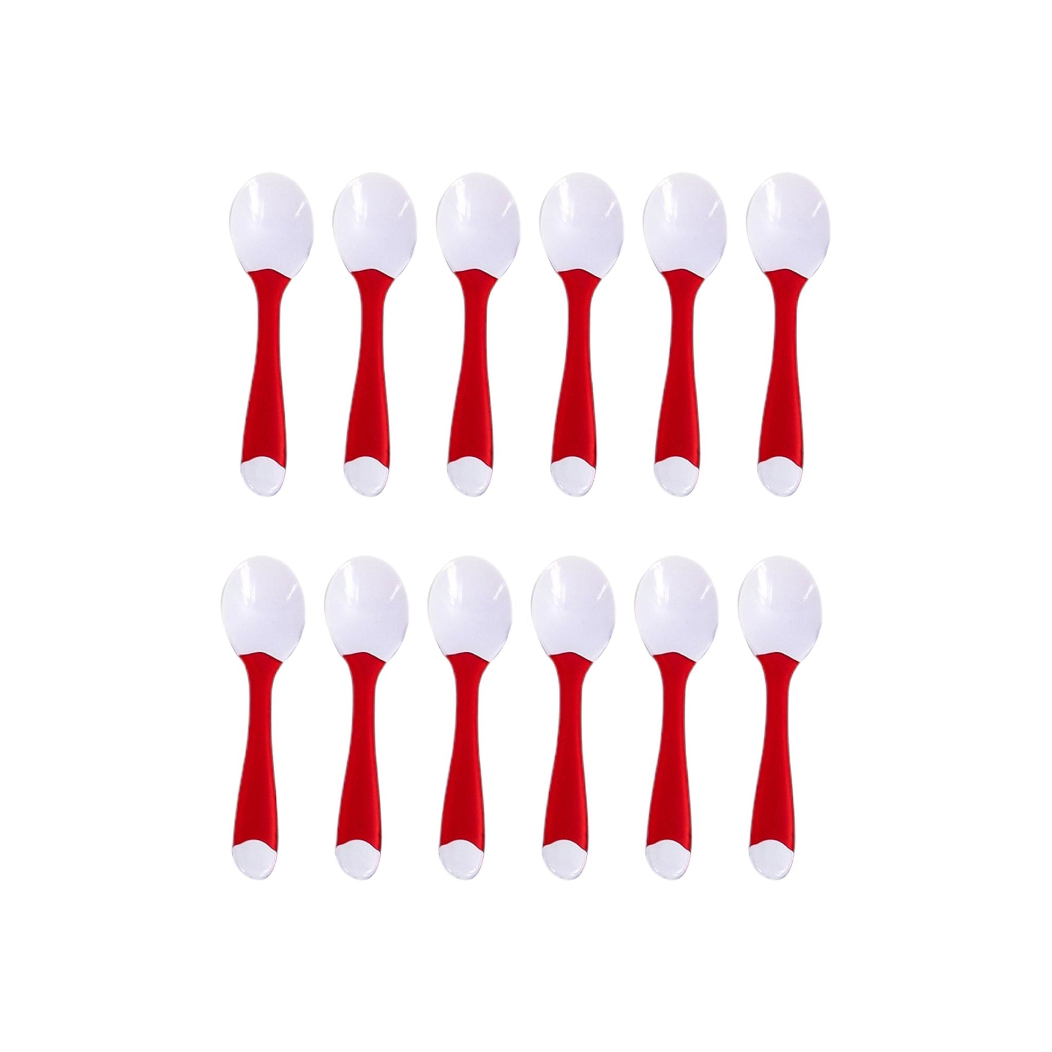 Acrylic Dessert Tea Spoons 2-Tone Small 12pack