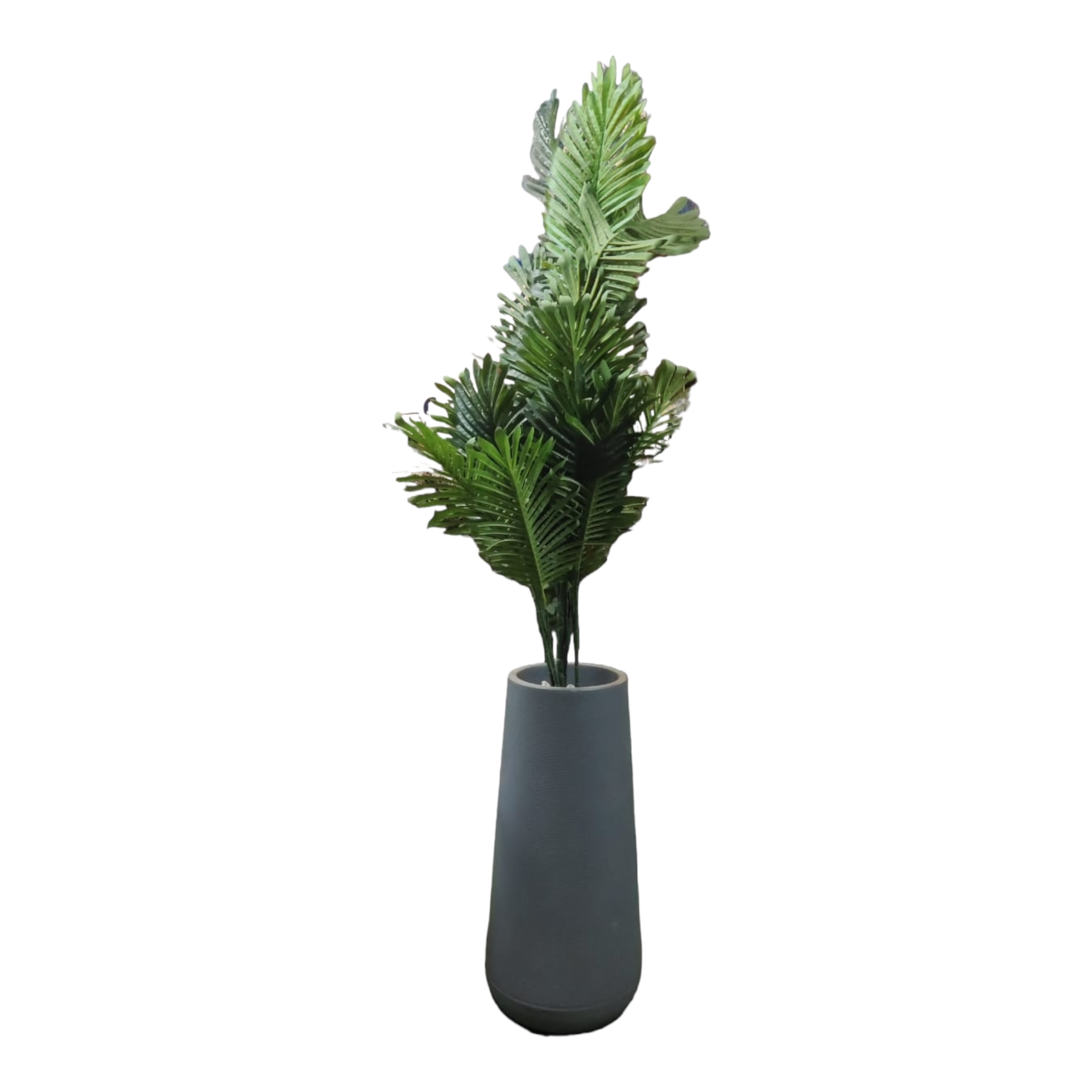 Plastic Vase Tree Planter Pot Large Cylindrical Grey 83cm 488