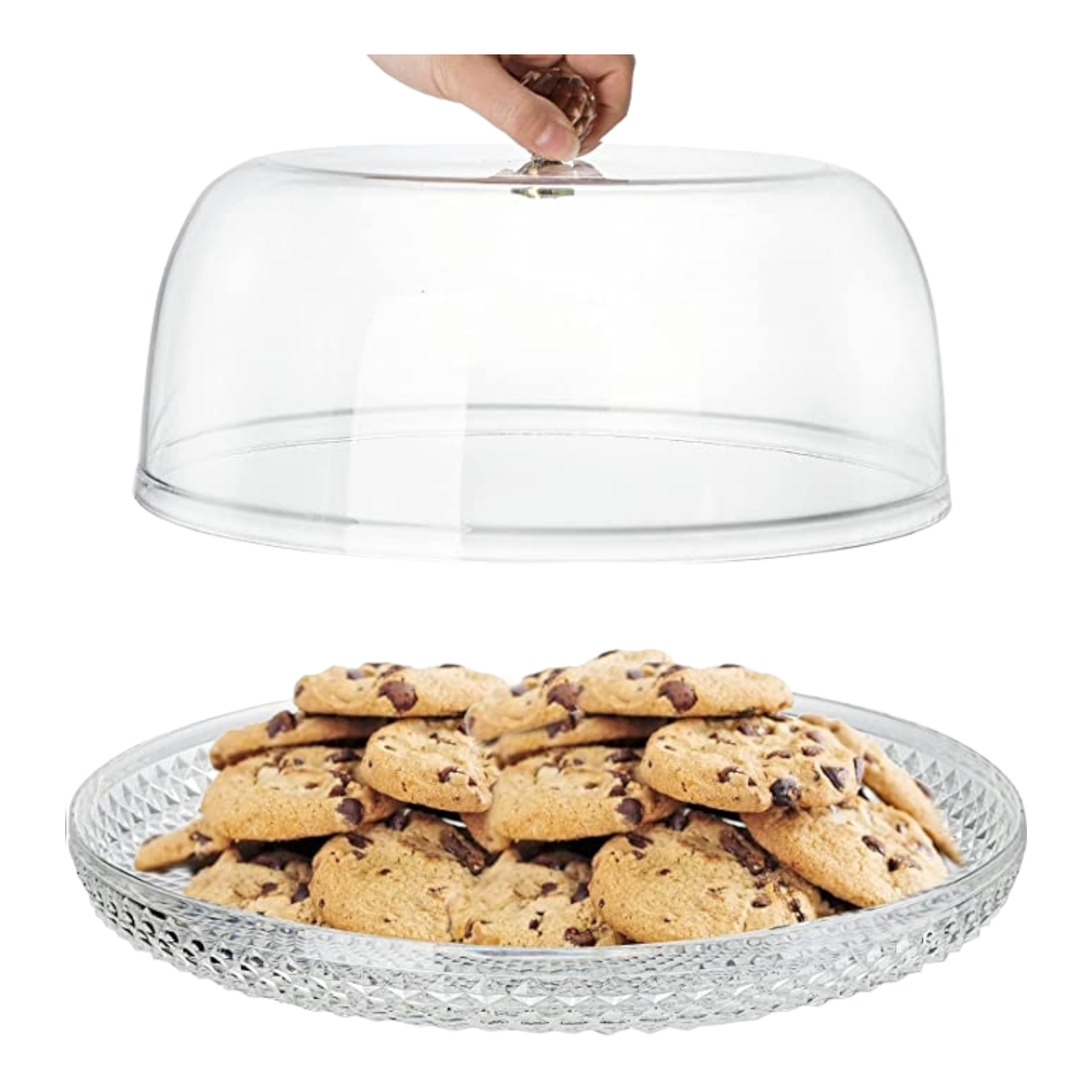 Acrylic Patisserie Cake Server Plate with Dome 33x15cm