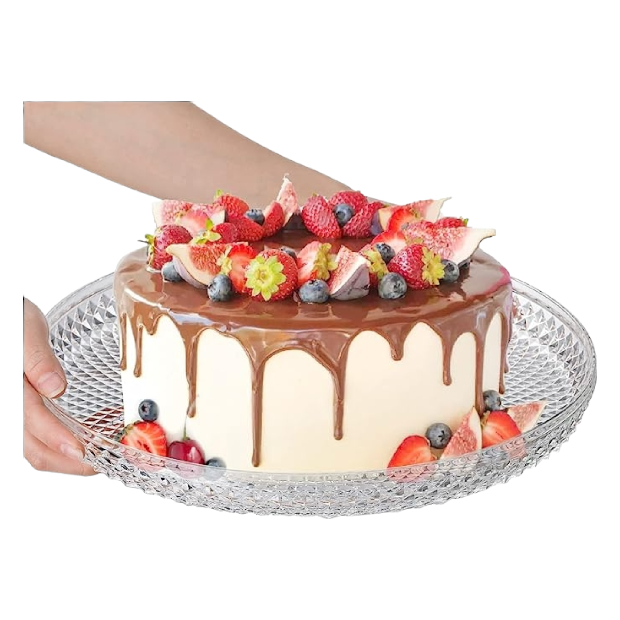 EH Acrylic Patisserie Cake Server Plate with Dome 33x15cm