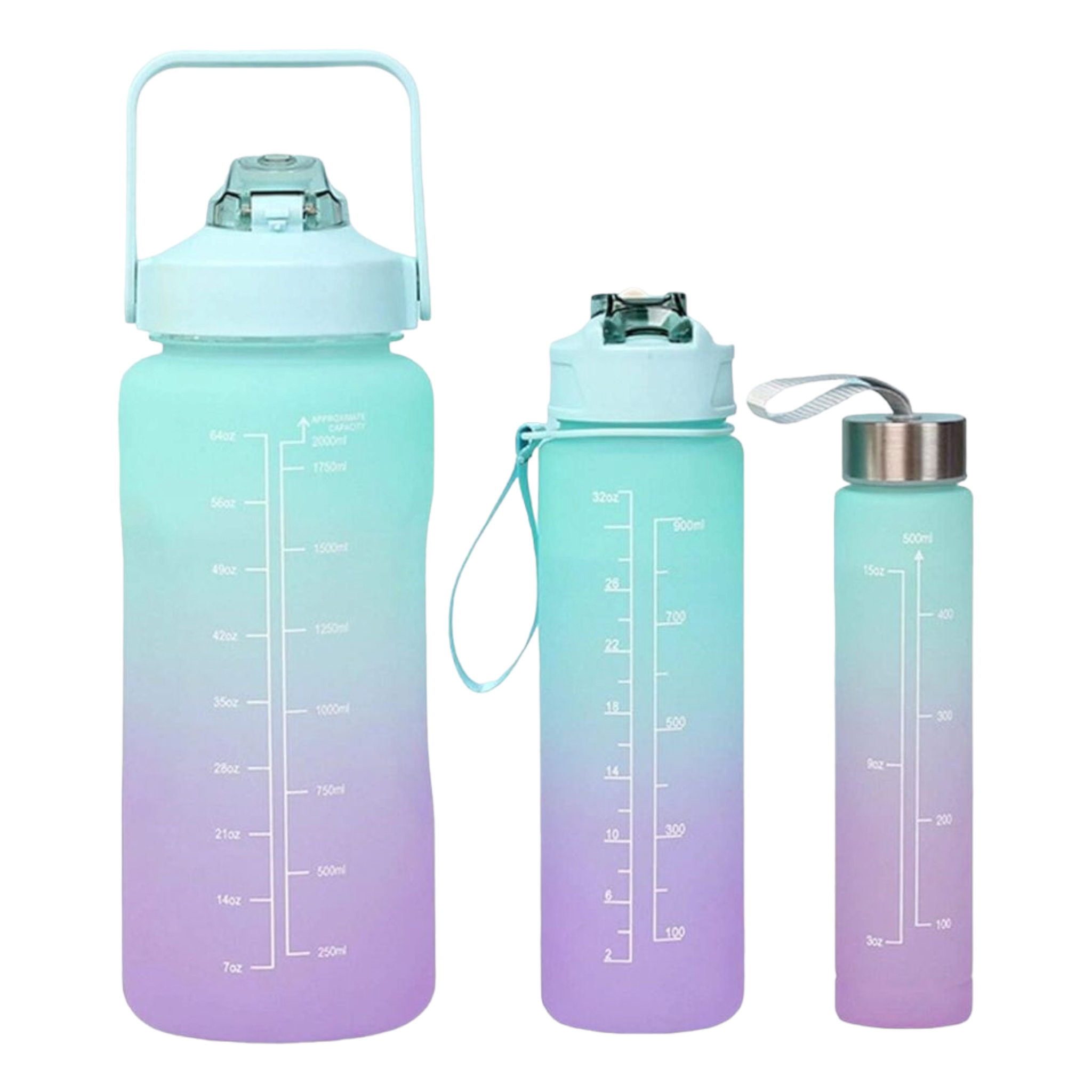 Motivational Sports Water Bottle 3-Piece Set