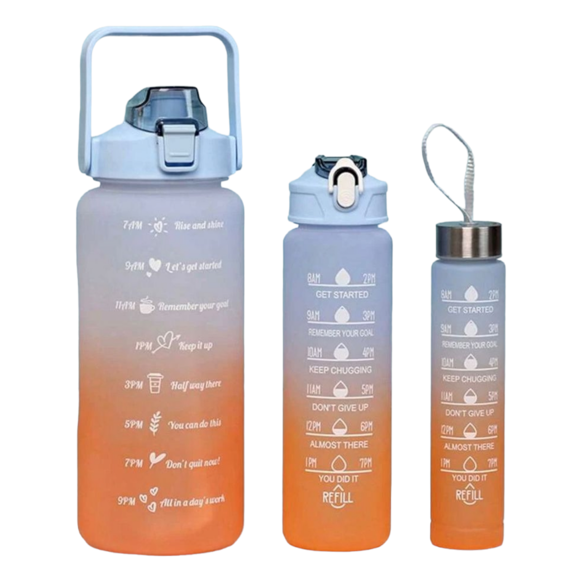 Motivational Sports Water Bottle 3-Piece Set