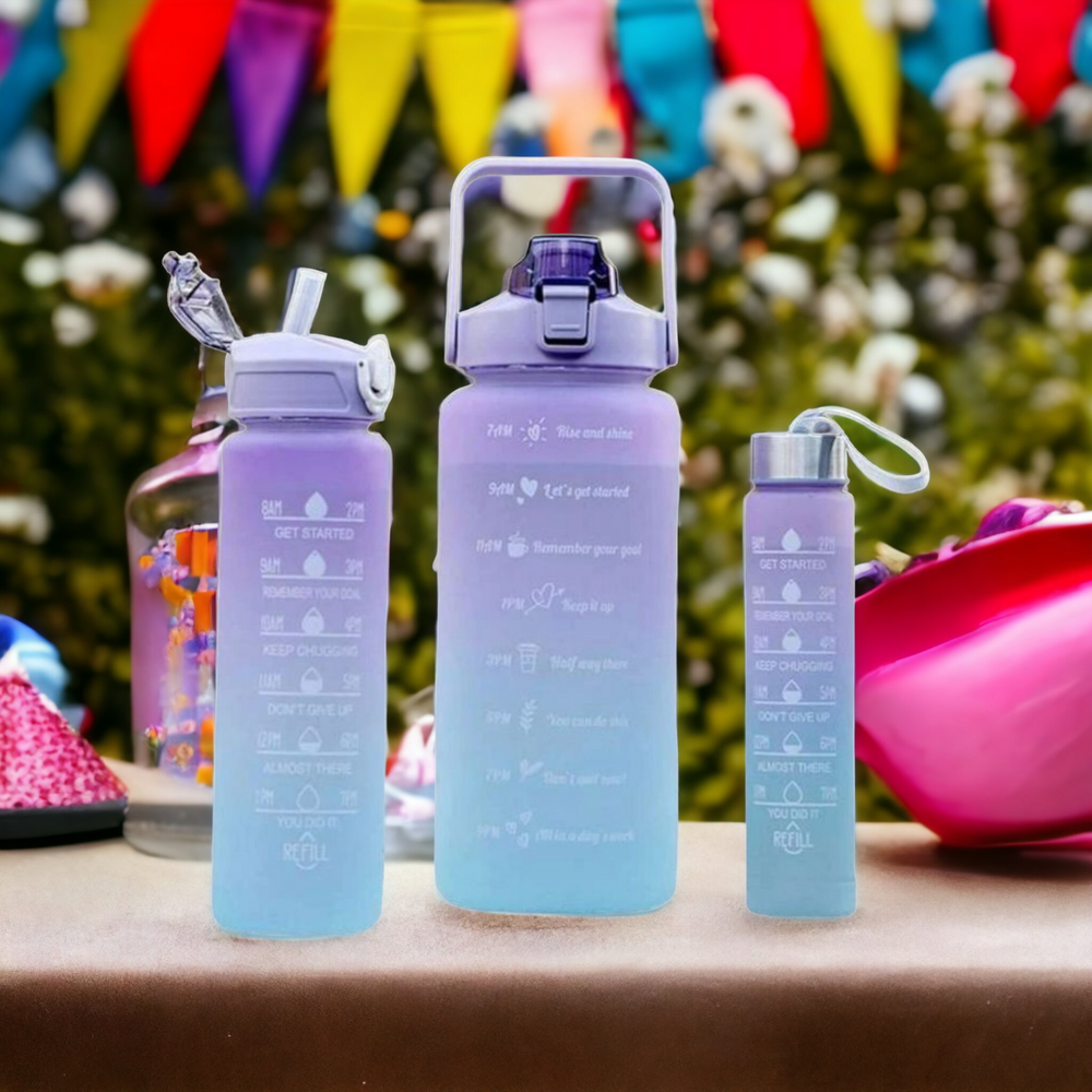 Motivational Sports Water Bottle 3pc Set