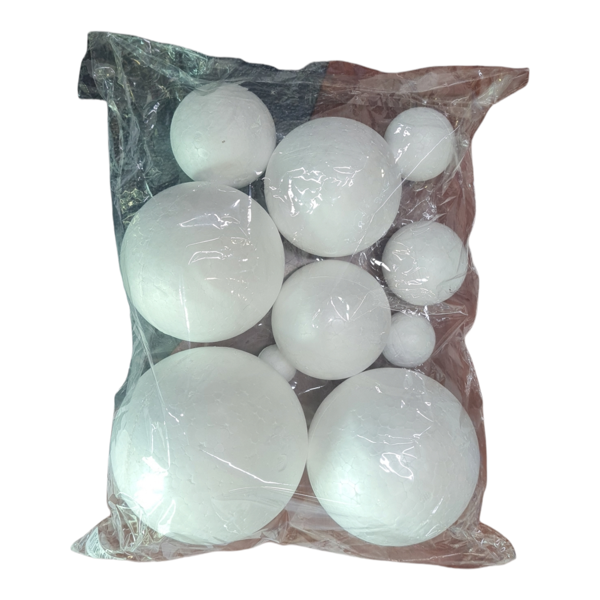 Polystyrene Styrofoam Balls - 10 Balls Assorted