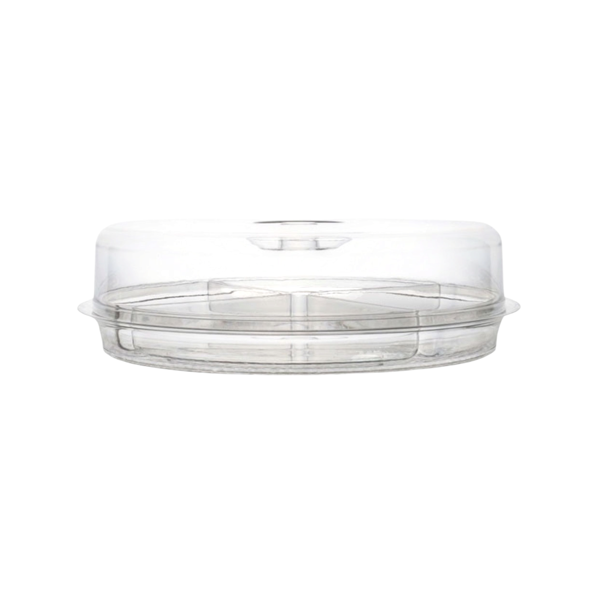 Acrylic Candy Food Serving Tray Round 4-Division with Lid 30.5x8.5cm 19016