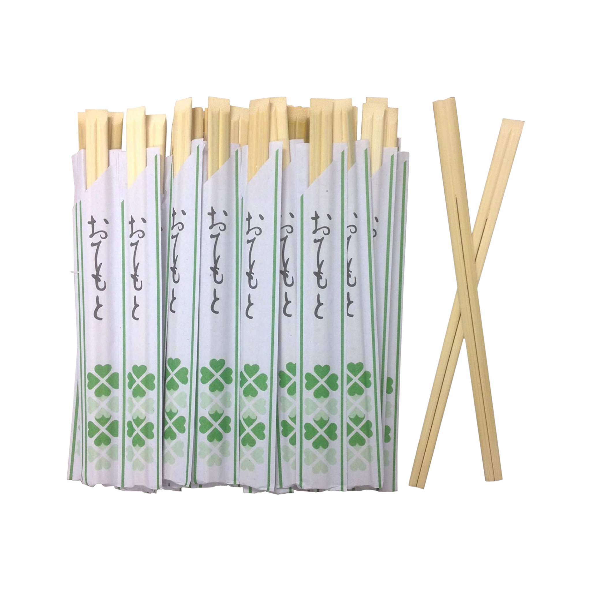 Disposable Bamboo Chopsticks 20cm Twine with Paper Wrap 10Pack