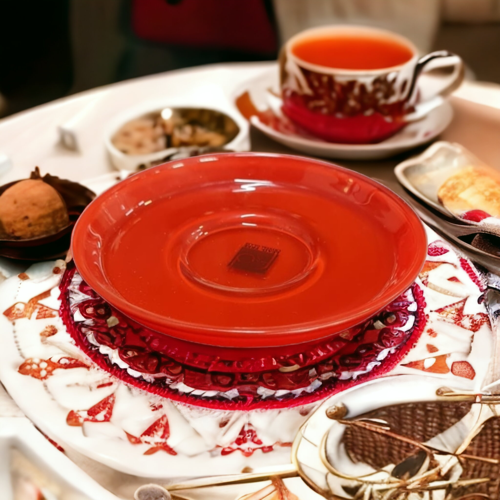 Turkish Tea Glass Saucer Plate Crystal 110mm 6pc 40520