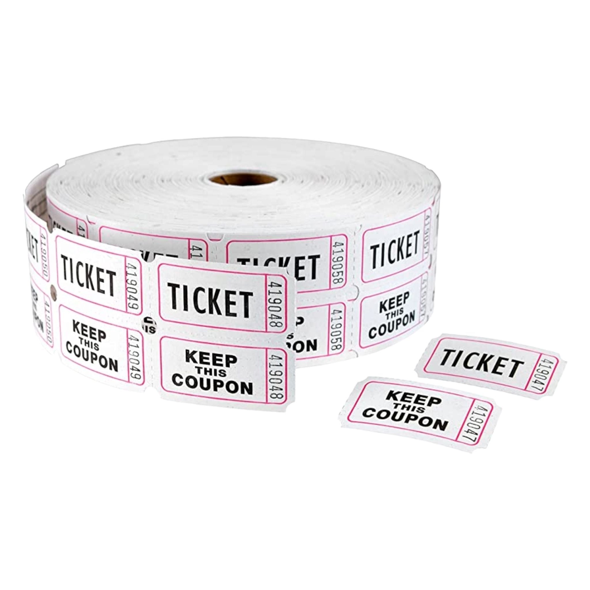 Admission Ticket 200/Roll  White with Black Print