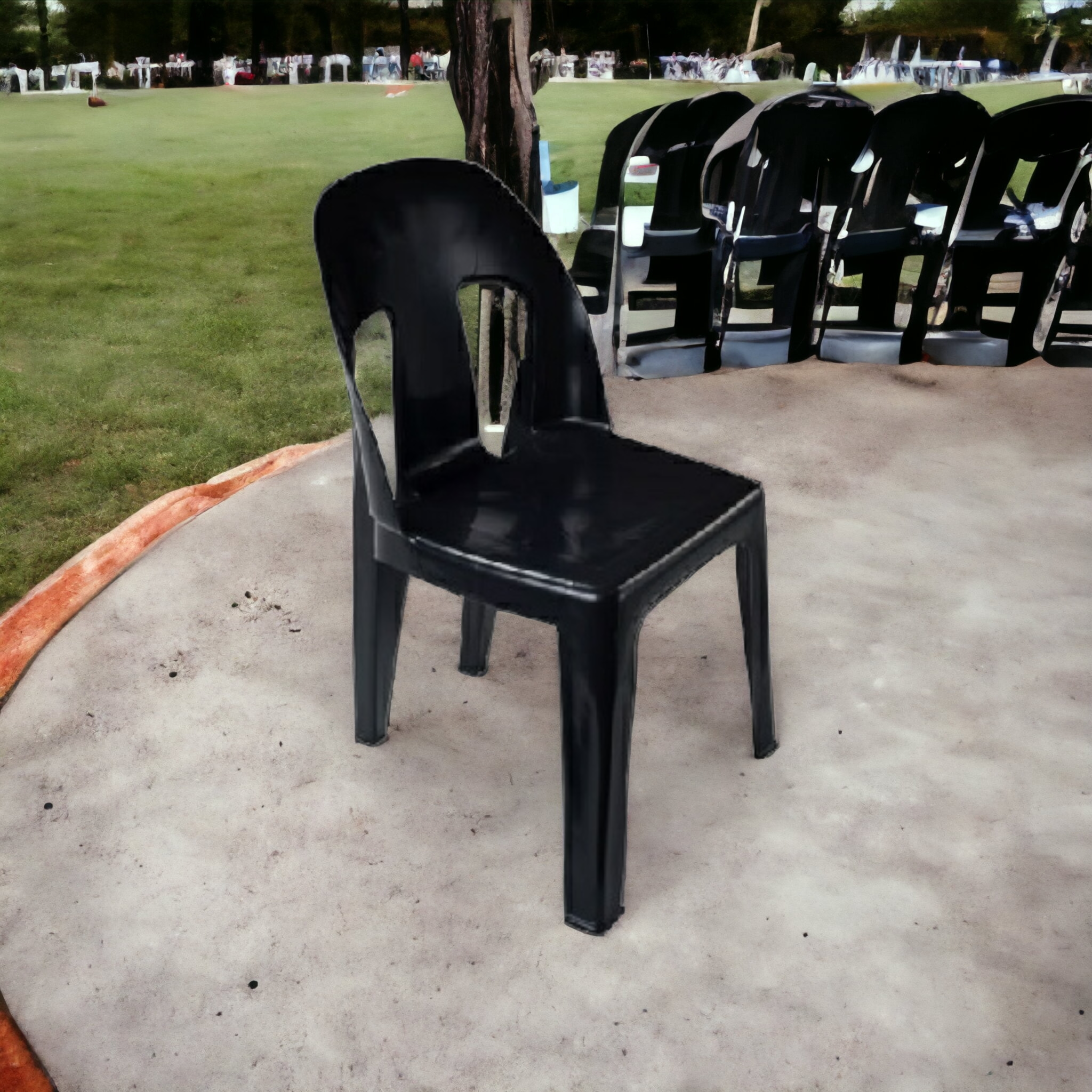 Adult Party Chair Black Contour Outdoor