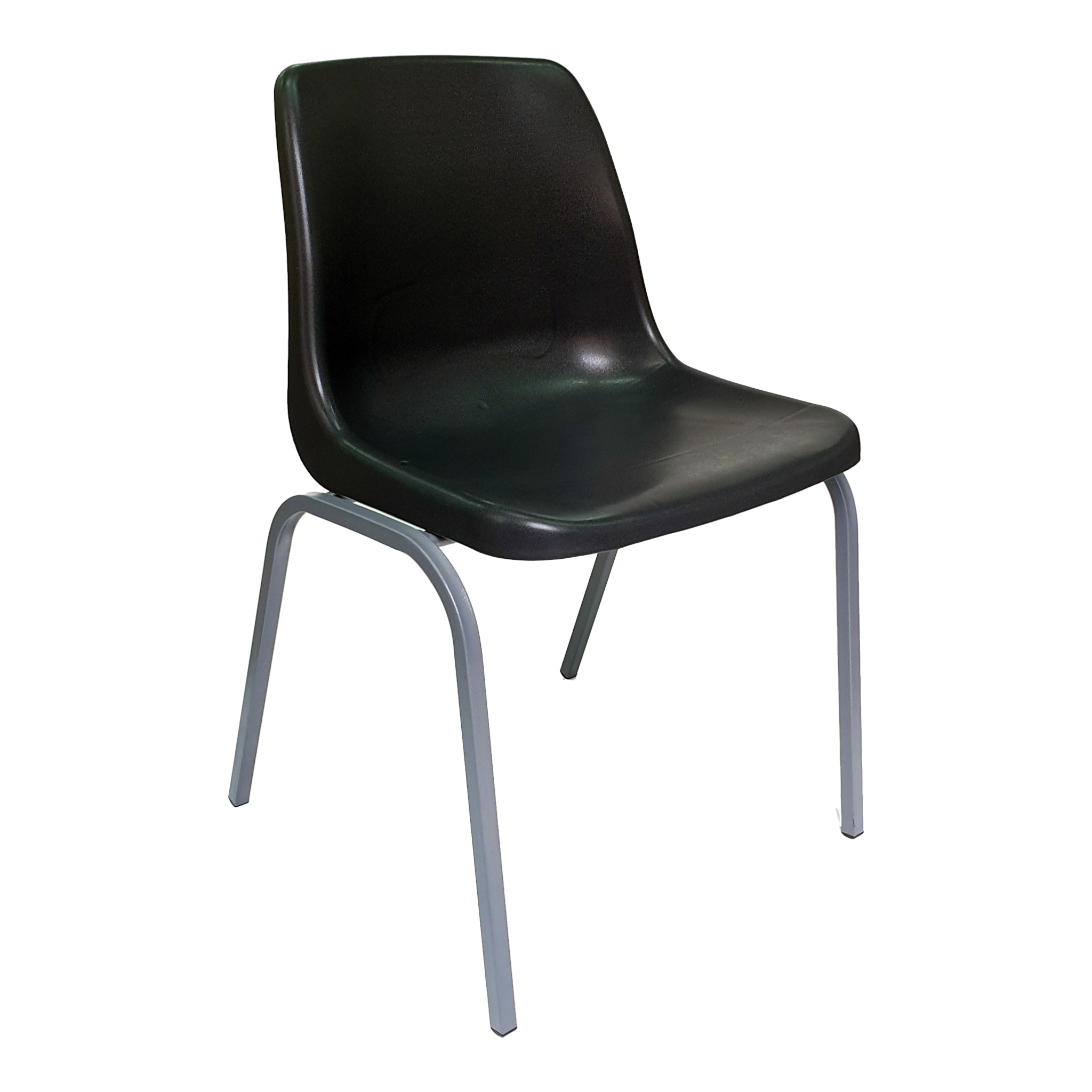 Econo School Chair Poly Shell Black with Steel Legs