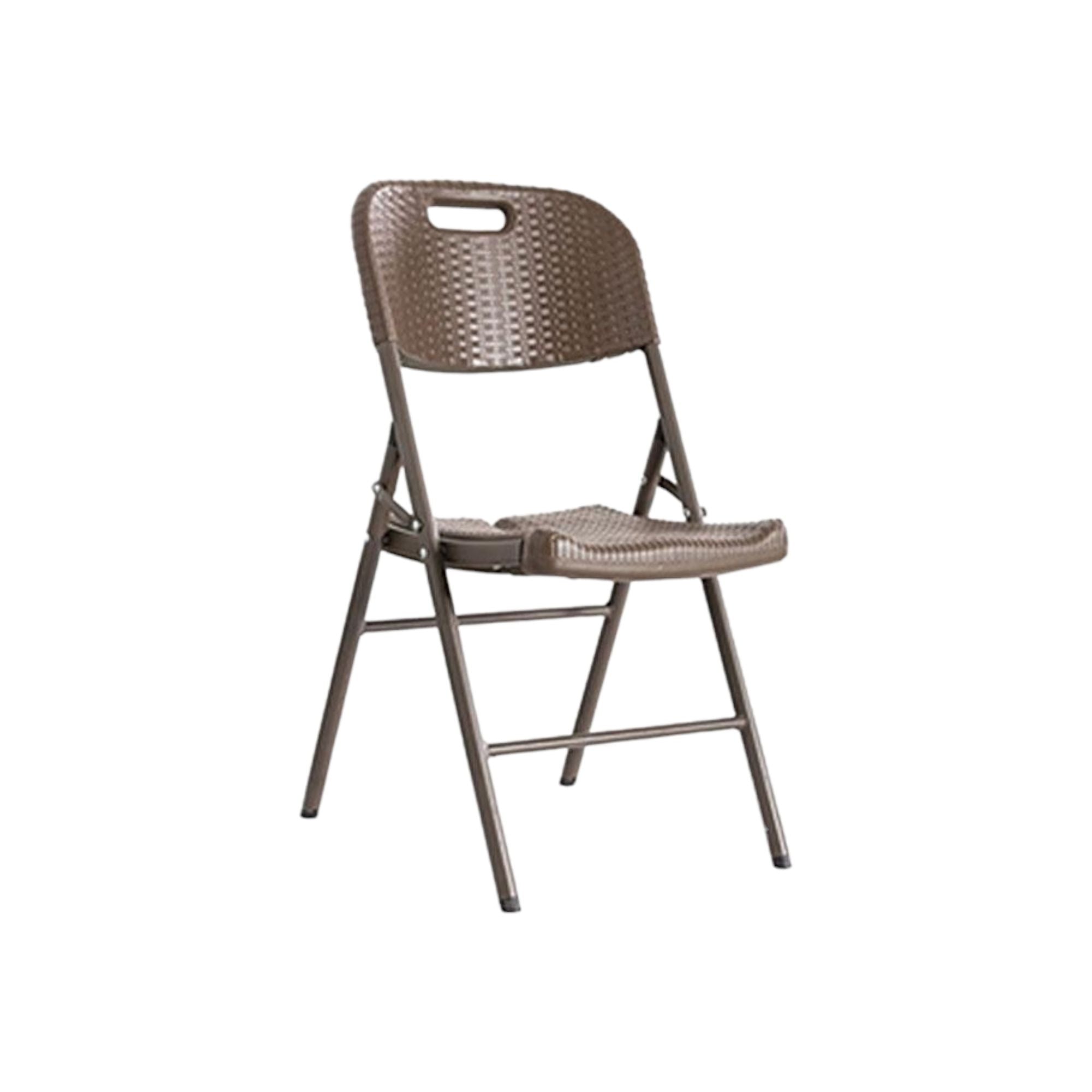 Folding Chair Brown Rattan Heavy Duty Catering