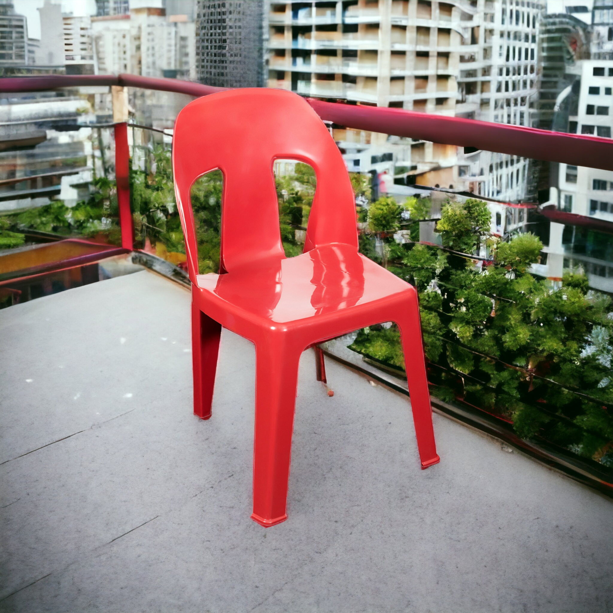 Adult Party Chair Red Contour Outdoor