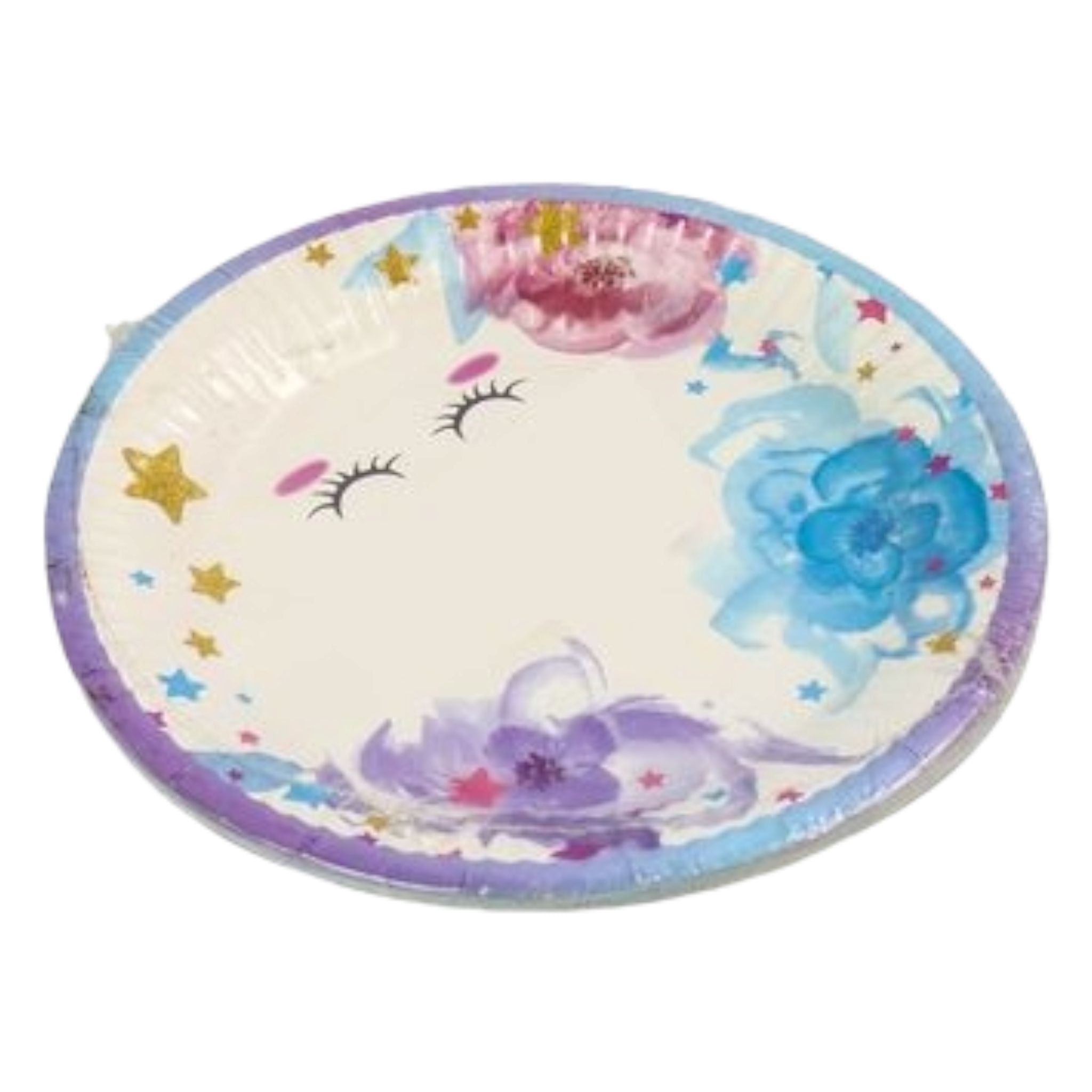 Disposable Party Paper Plates 7inch 17.5cm Unicorn Patterned 10pack