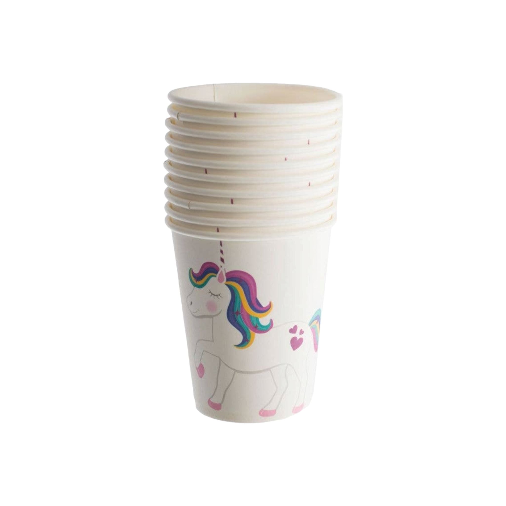 Disposable Party Paper Cup Unicorn Print 10pc