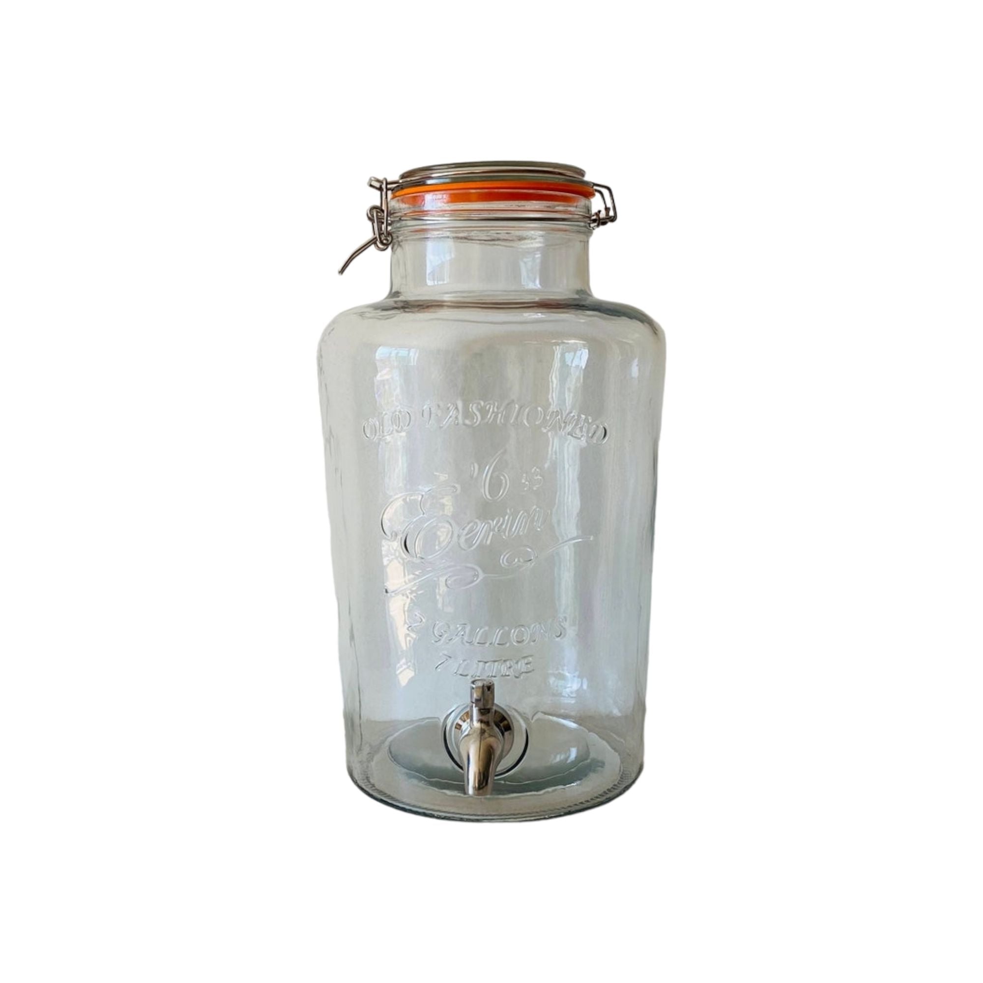 Beverage Dispenser 8L Eerin Vintage Glass with Swing Top Clip Lid 531