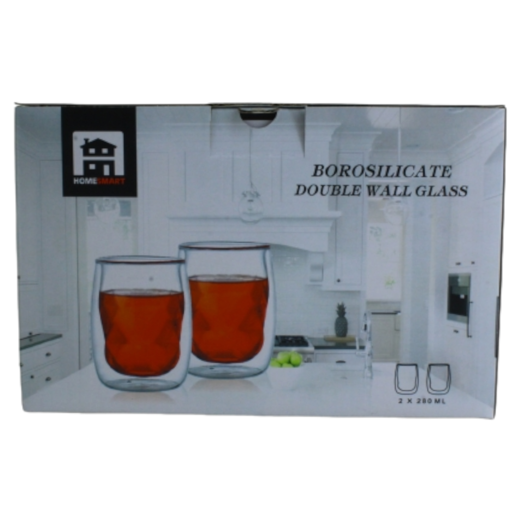 Glass Double Wall Cup 280ml 2pc GL2920