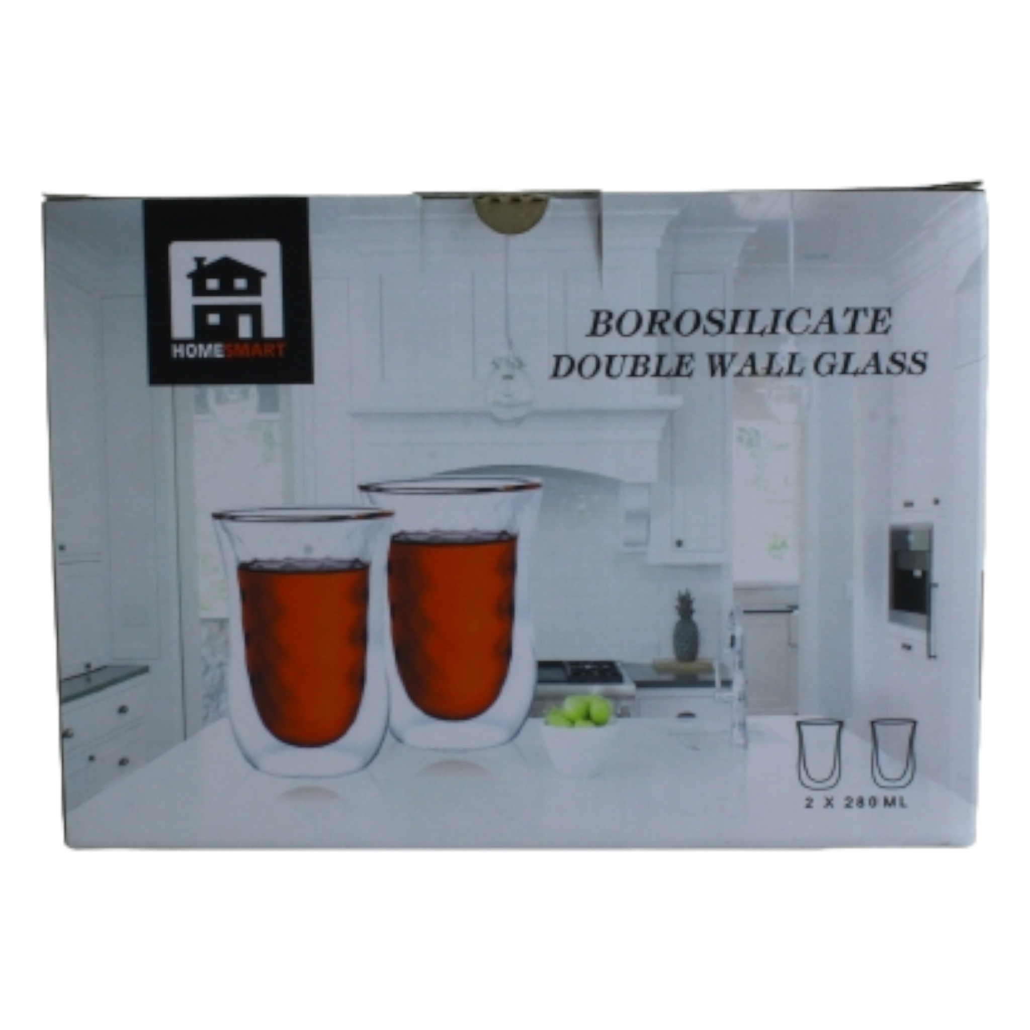 Glass Double Wall Cup 280ml 2pc GL2921