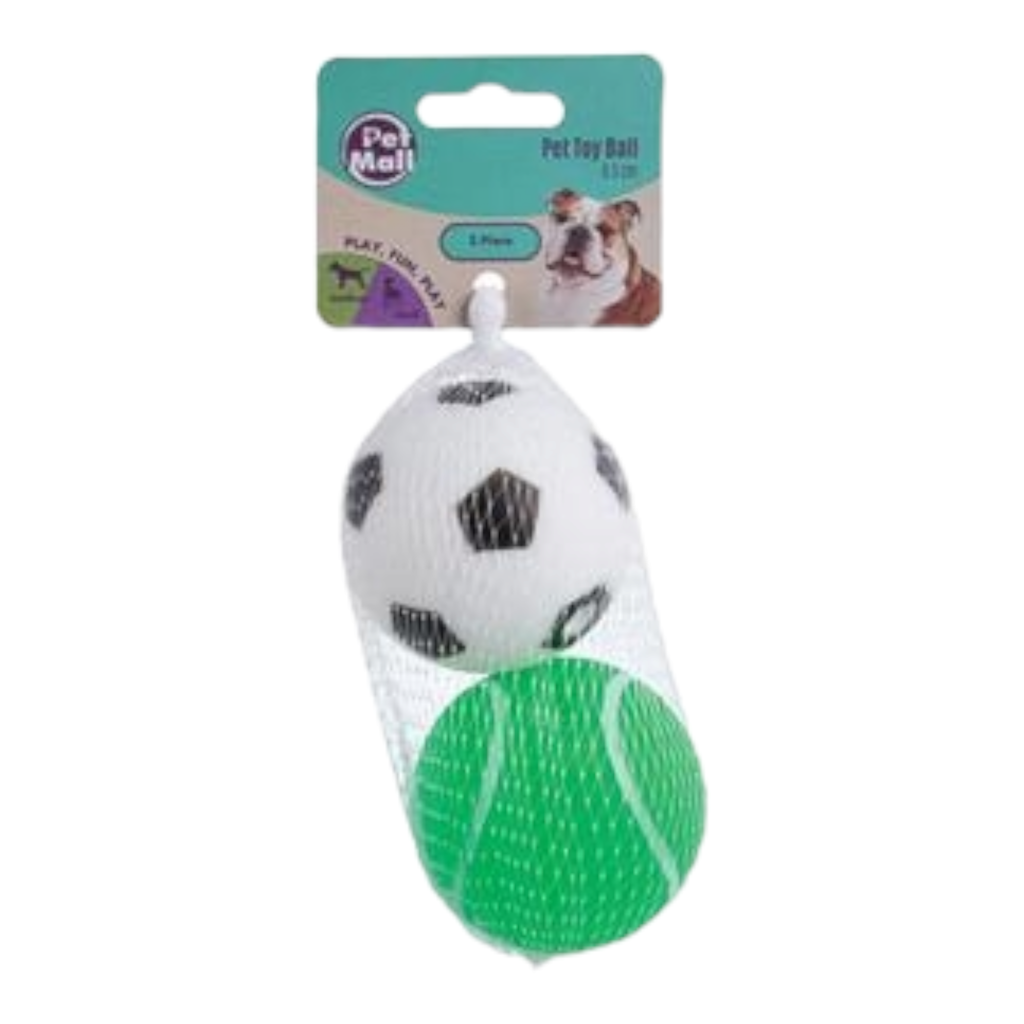 Pet Mall Dog Toy Vinly Ball 6.5cm 2pack