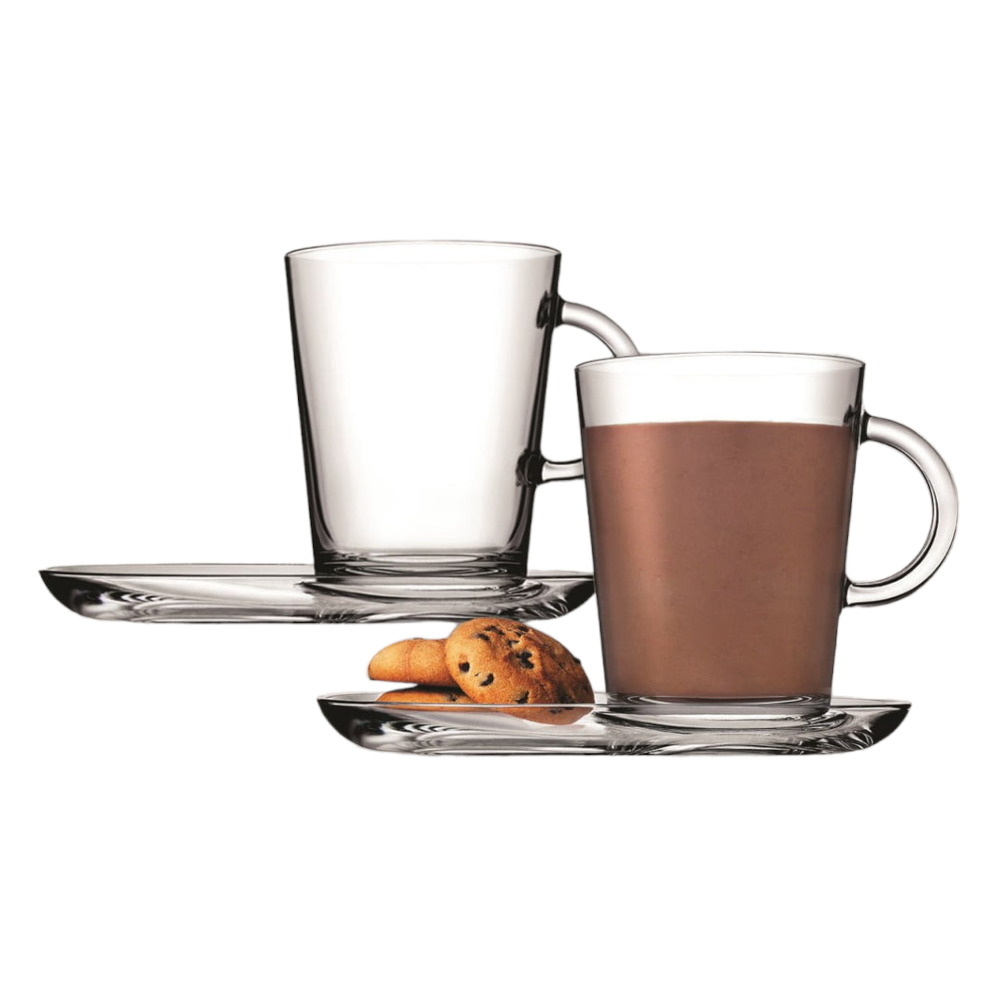 Pasabahce Tribecca Café Latte Mug 400ml with Plate 2pc Set 23581