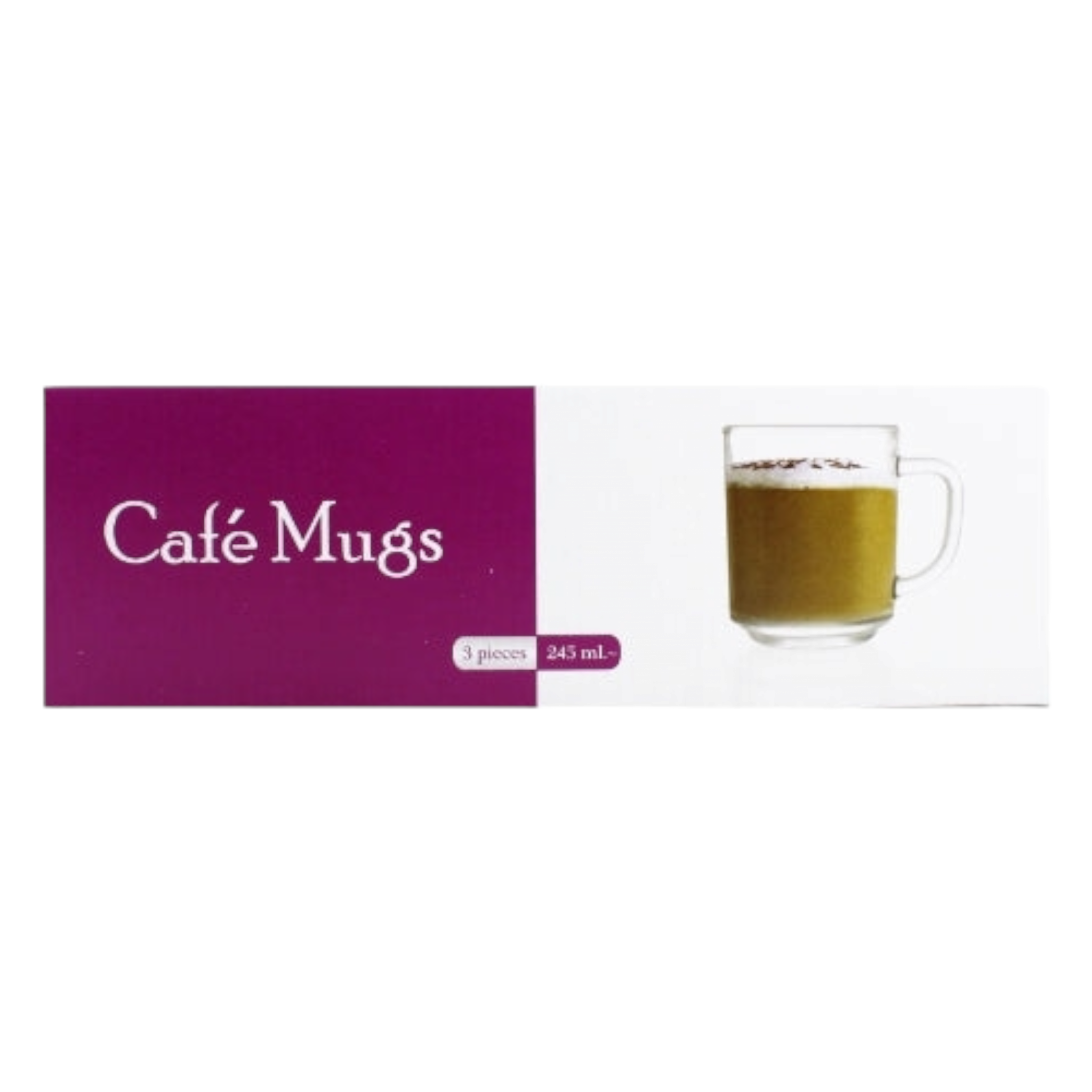 Glass Coffee Mug 245ml Clear 3pack