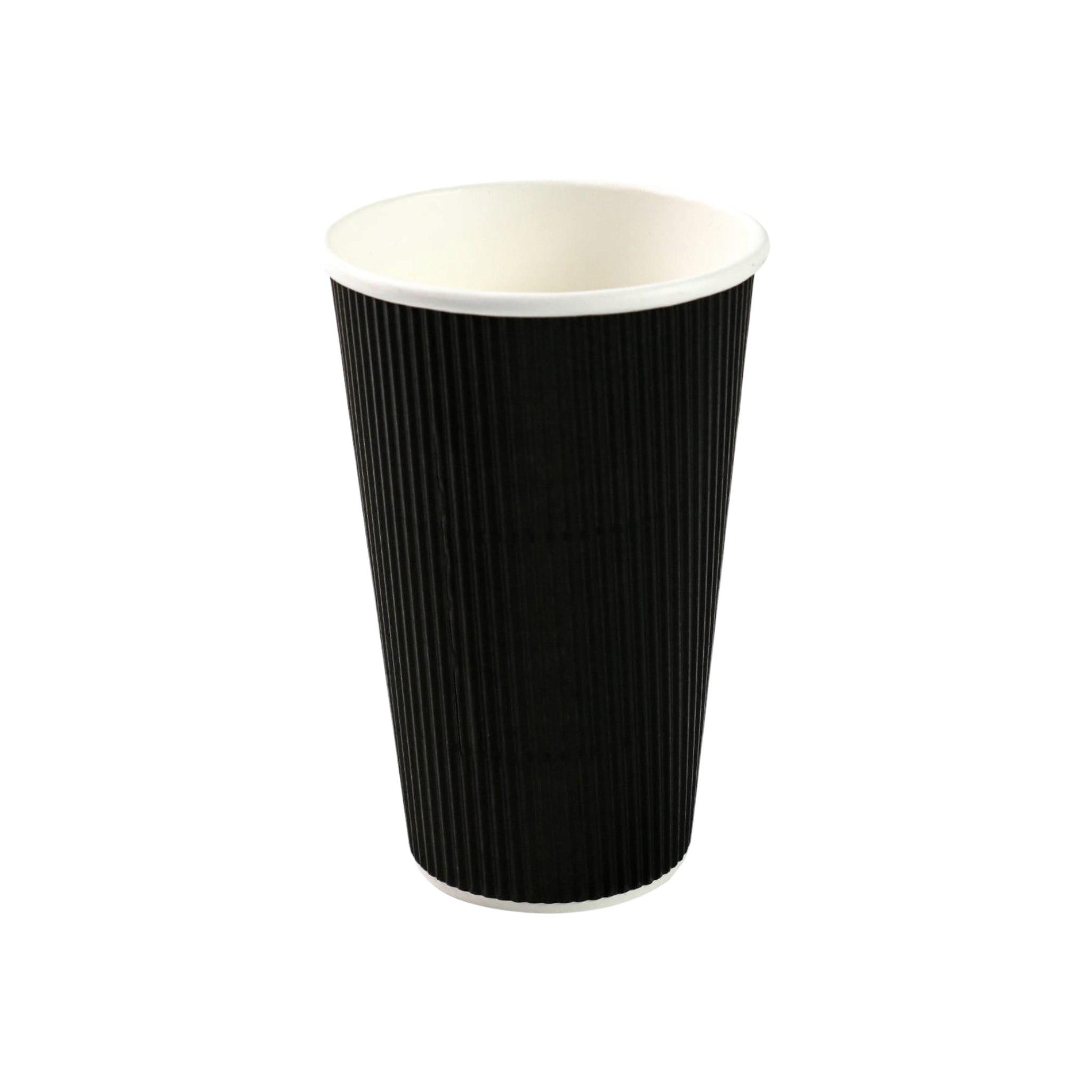 500ml Ripple Coffee Cups Matte Black 5pack