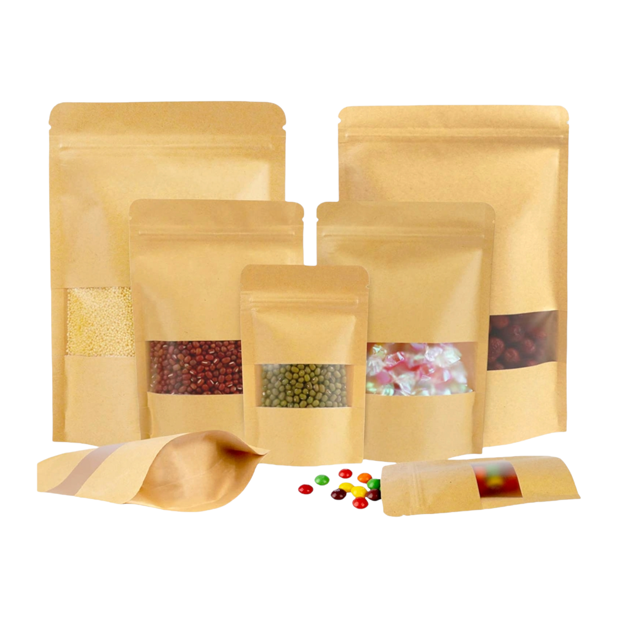 Ziplock kraft online bags