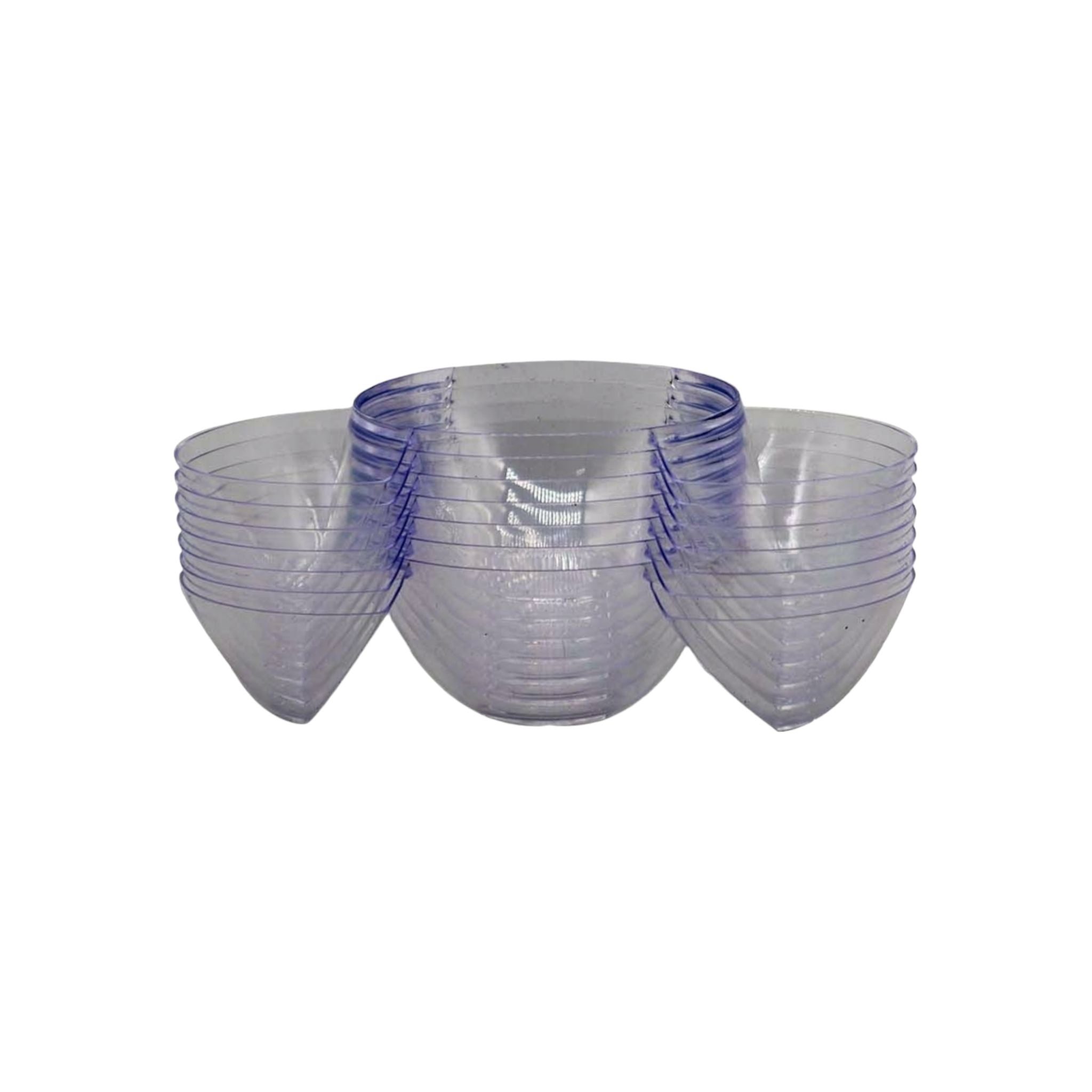 Acrylic Mini Dessert Cup Bowl SpaceShip 3division 12pcs PLC050