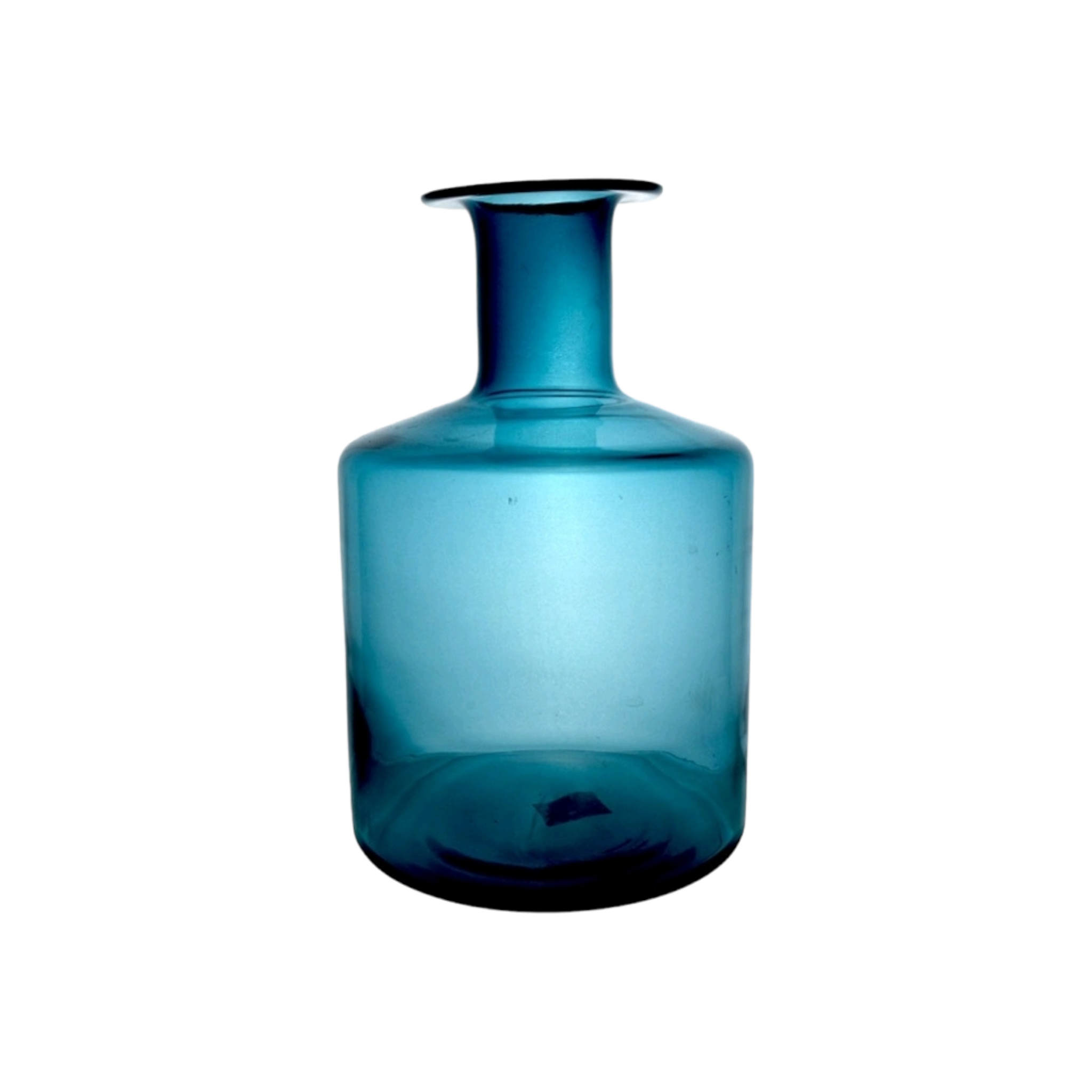 Glass Flower Vase Blue Recycled Decanter Demijohn Shaped 34932