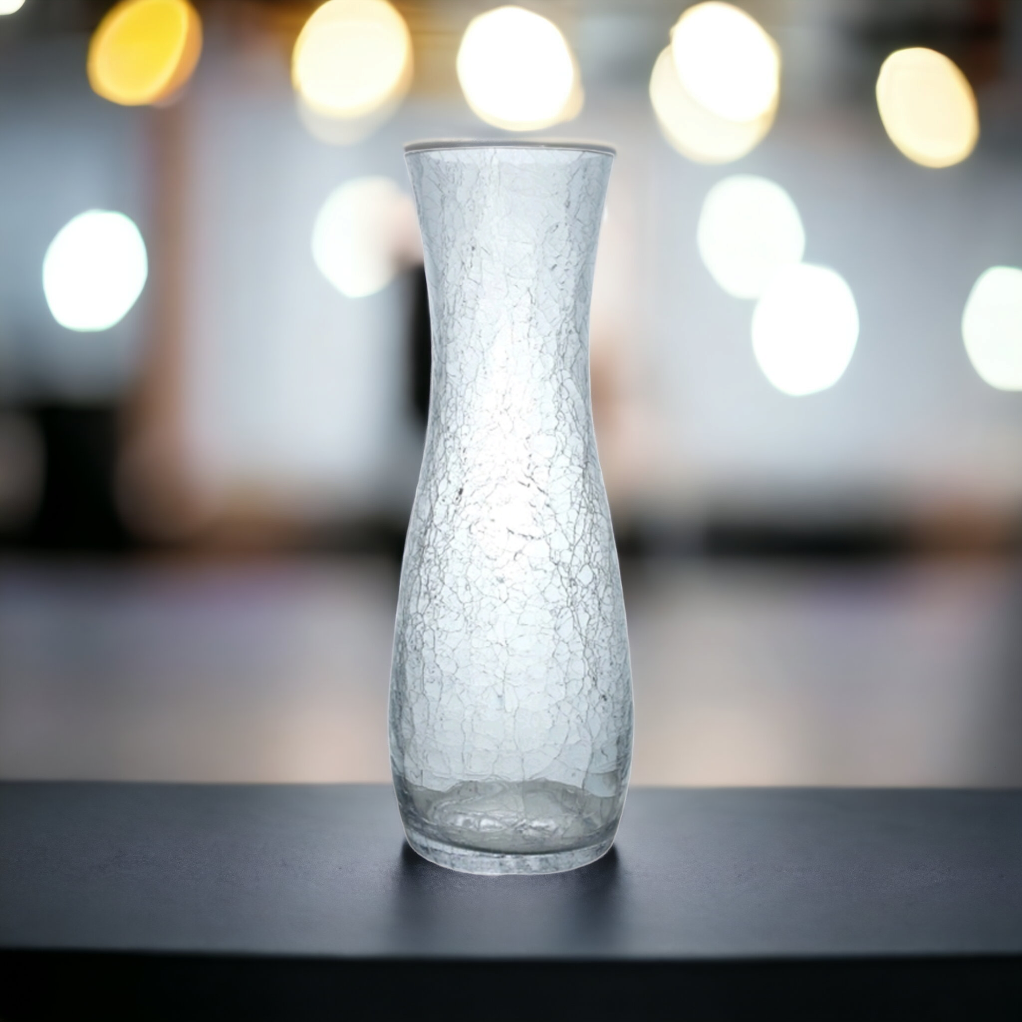 Glass Flower Vase Cracked Finish 34926